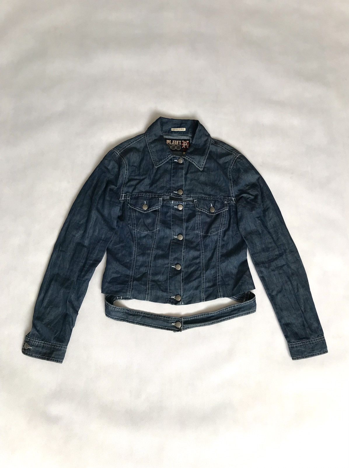 image of Archival Clothing x Jean Paul Gaultier Vintage Jpg Jean Paul Gaultier Cut Out Denim Jacket 90's in 