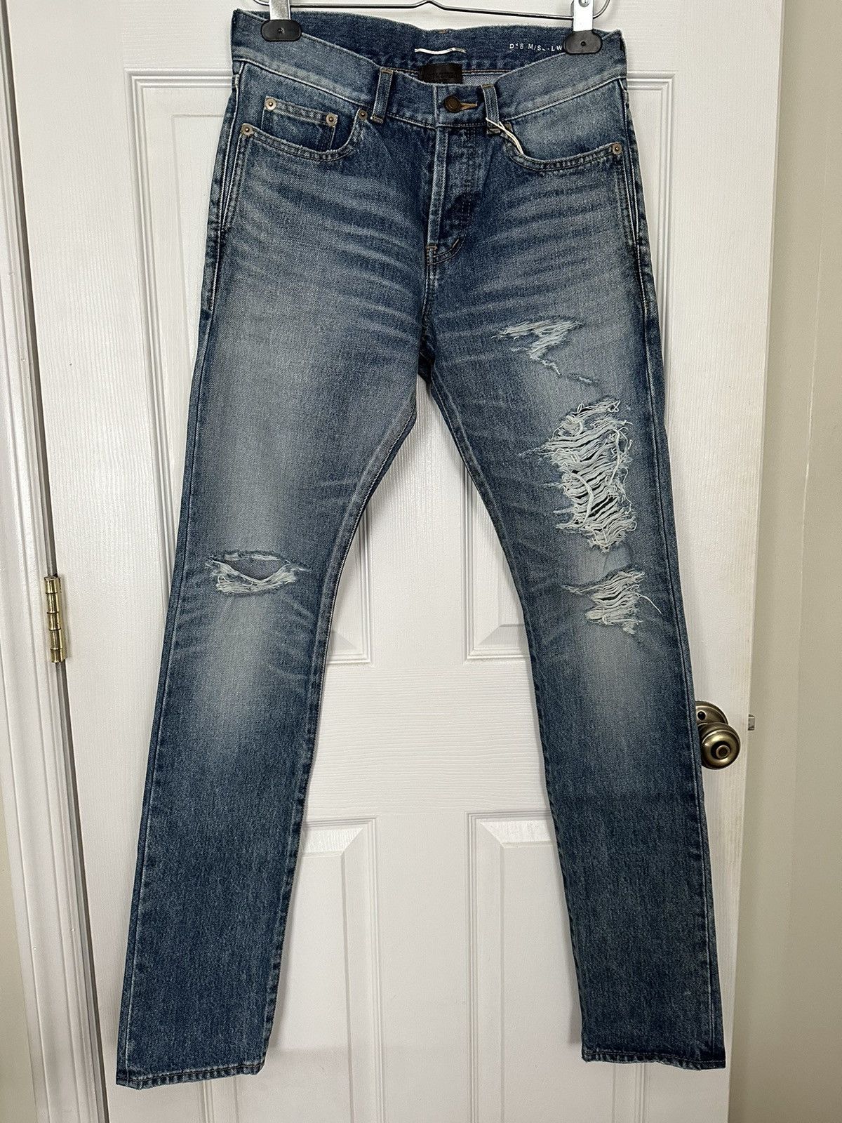 Saint Laurent Paris SLP D18 M/SL-LW Destroyed Denim | Grailed