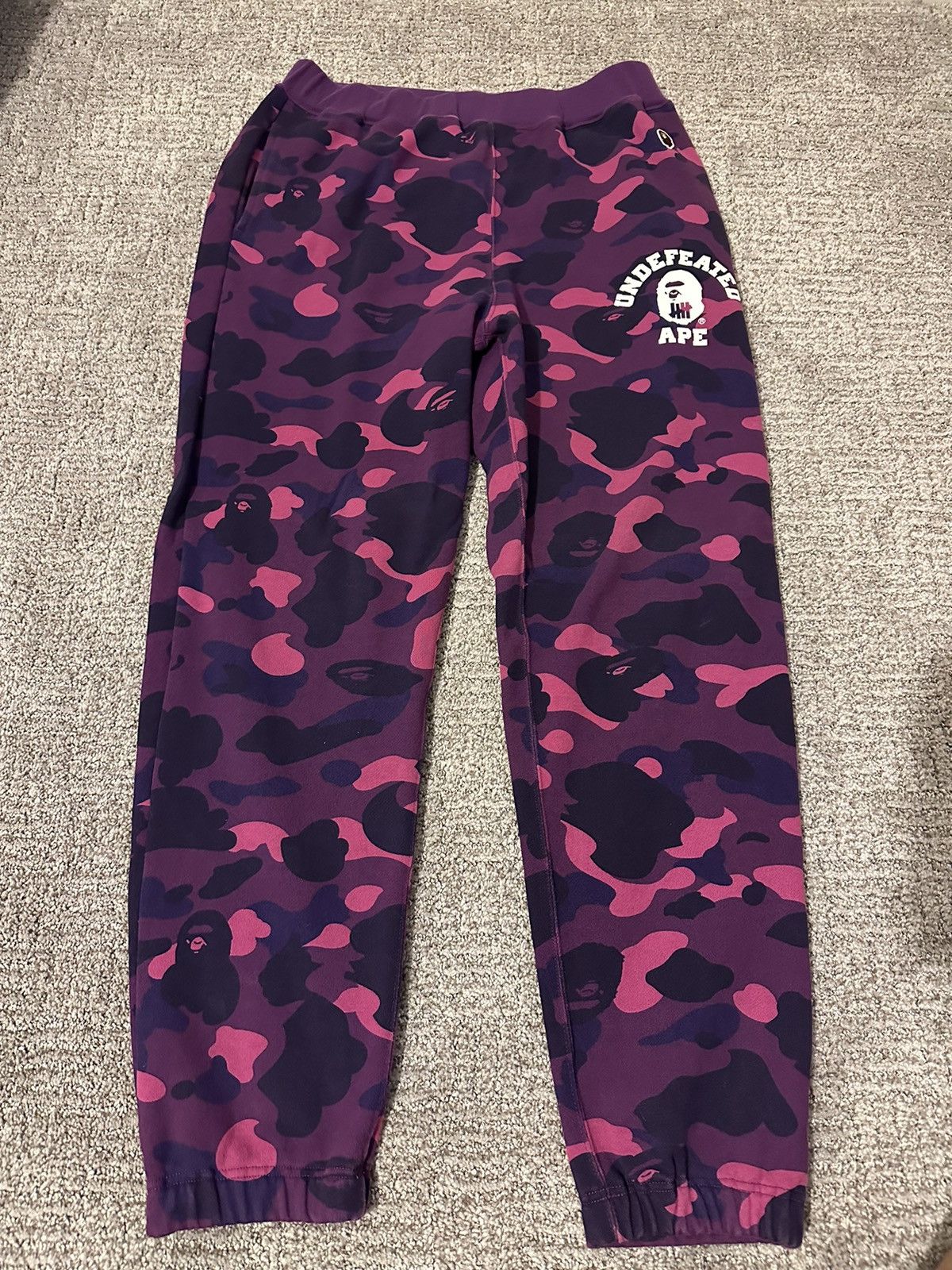 Color Camo Wide Fit Sweat Pants Purple, Purple Camo Sweatpants