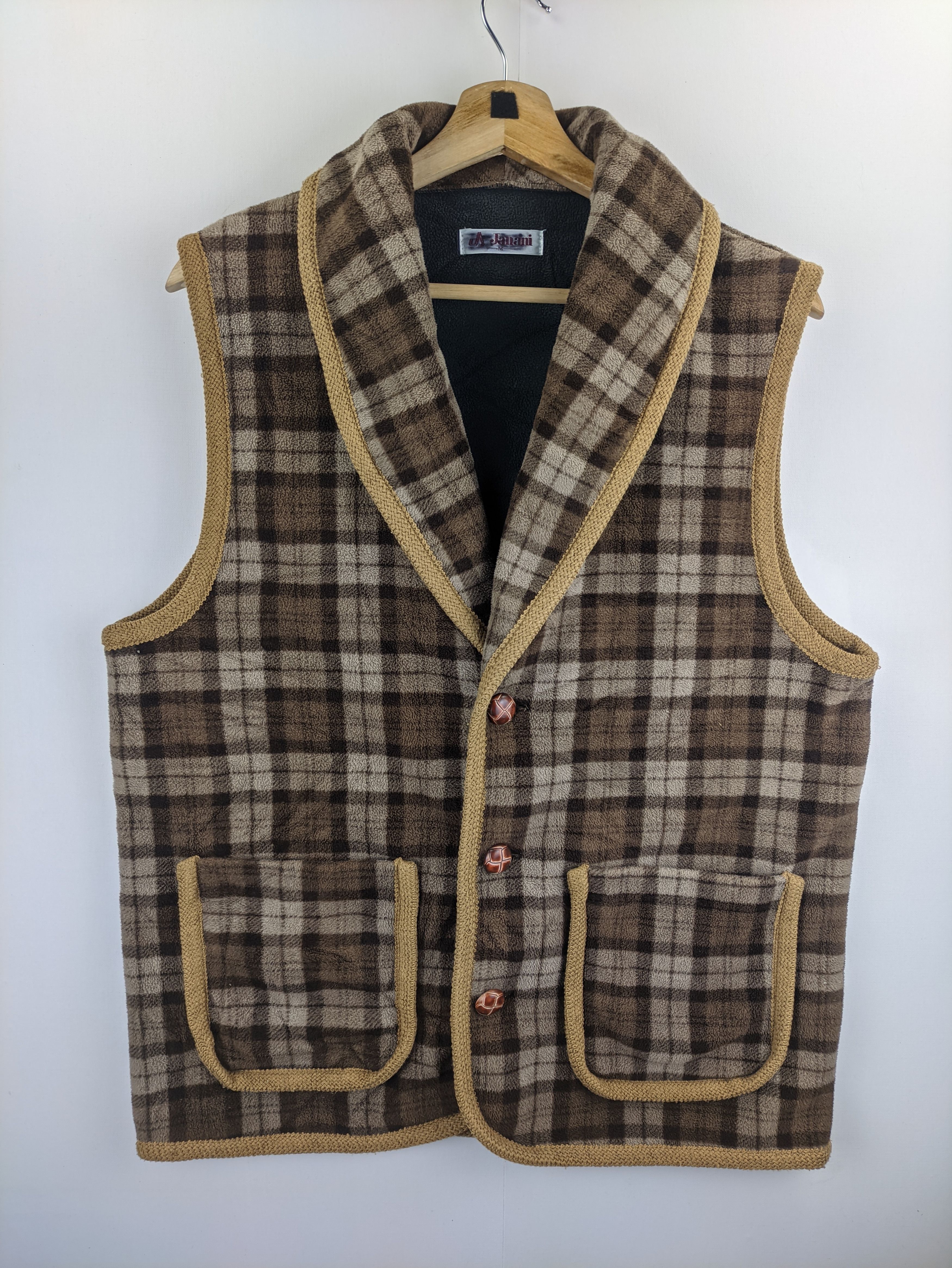 Japanese Brand Steals🔥Fleece Vest Checkered by Janani Size US M / EU 48-50 / 2 - 1 Thumbnail