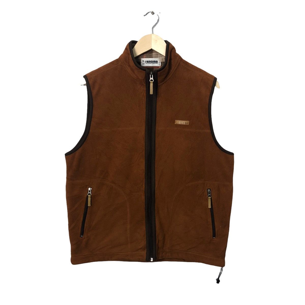image of Up Renoma Zipper Ups Vest in Brown, Men's (Size Large)