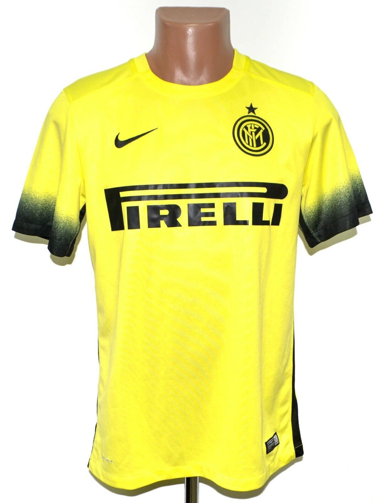 image of Inter Milan Away Football Shirt Jersey Nike Size S Adult in Yellow, Men's