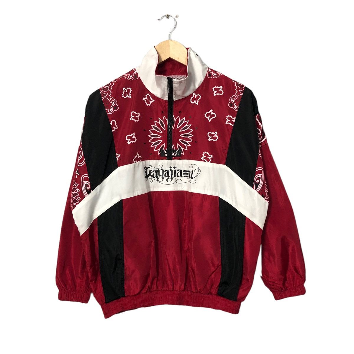 Japanese Brand × Vintage Vintage Fashion Nice Design Half Zipper Windbreaker Sweater Size US XL / EU 56 / 4 - 1 Thumbnail