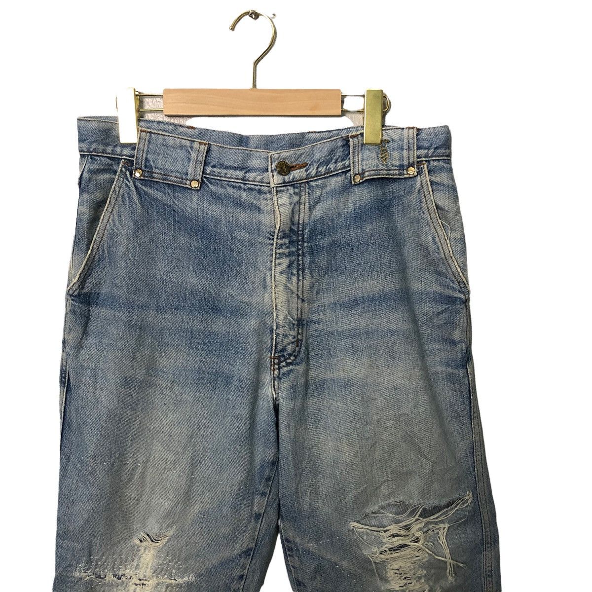 Trussardi Vintage Trussardi Jeans Distressed Denim Pants W33 L37 Size US 33 - 2 Thumbnail