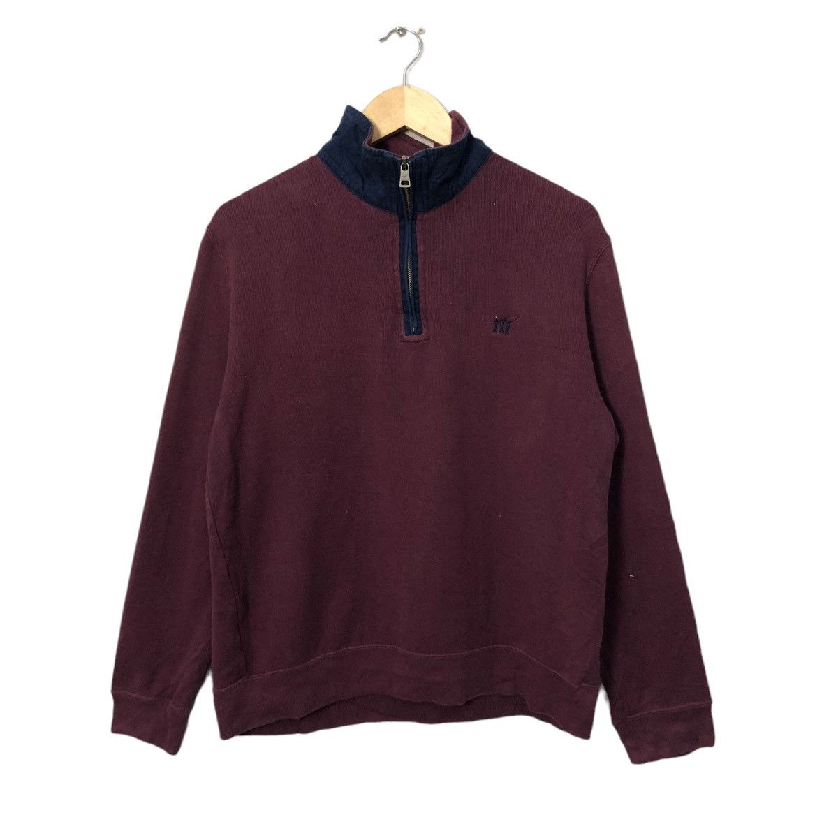 Henry Cotton's Vintage Henry Cottons Half Zipper Embroidery Logo Sweatshirt Size US L / EU 52-54 / 3 - 1 Thumbnail