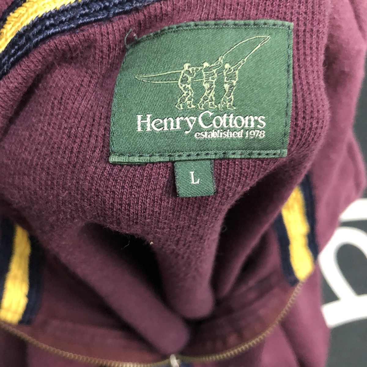 Henry Cotton's Vintage Henry Cottons Half Zipper Embroidery Logo Sweatshirt Size US L / EU 52-54 / 3 - 9 Thumbnail