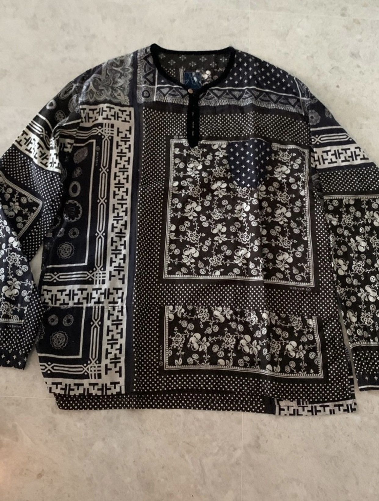 image of Visvim Ict Bandana Tunic in Black, Men's (Size 2XL)