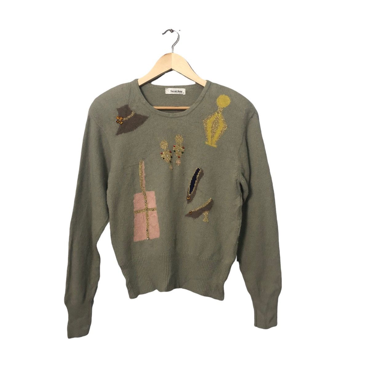 image of Aran Isles Knitwear x Coloured Cable Knit Sweater Vintage Saint Joie Crewneck Knitwear Sweater Jump