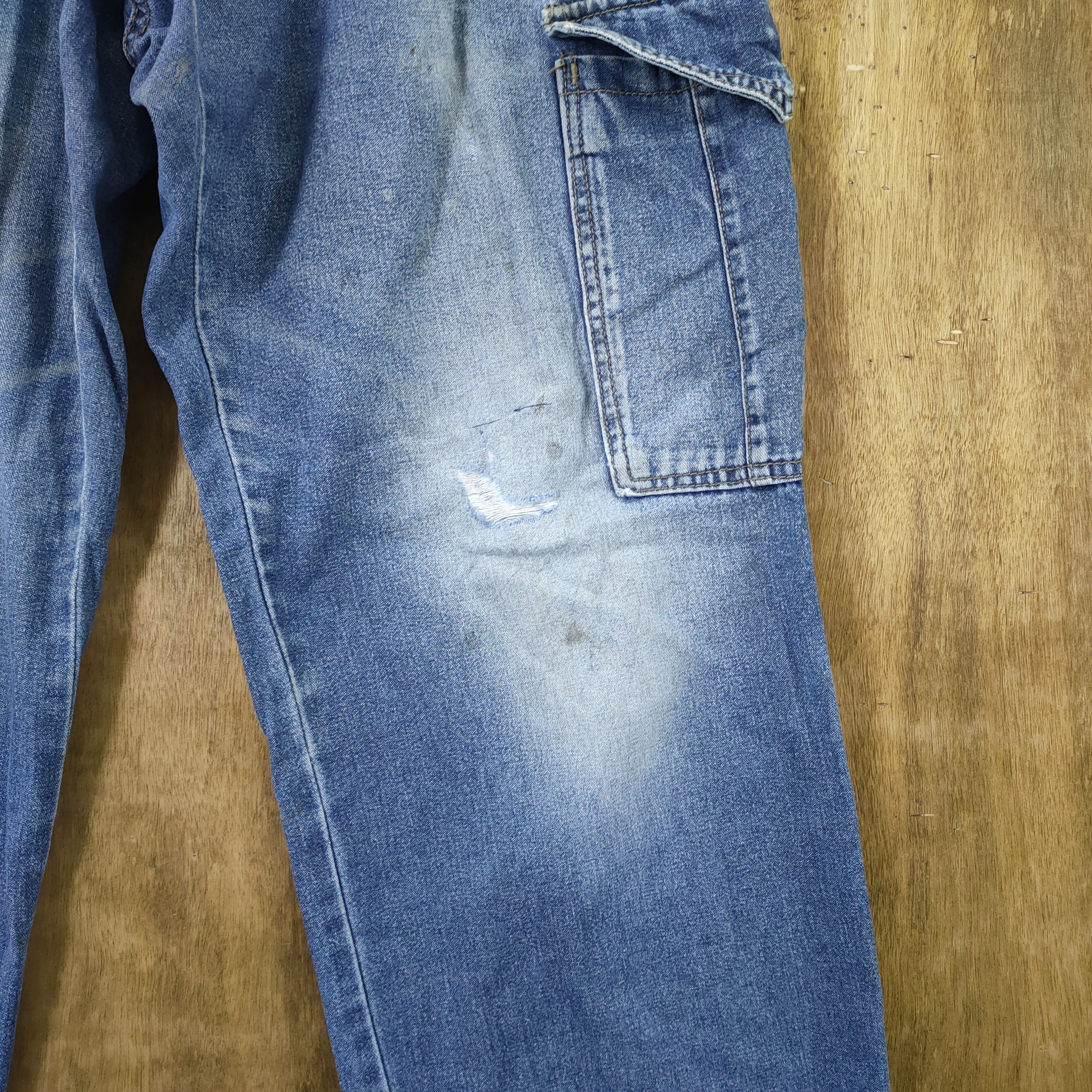 Japanese Brand × StraightFaded × Vintage VINTAGE FADED JEANS DENIM BAGGY CARGO PANTS Size US 32 / EU 48 - 7 Thumbnail