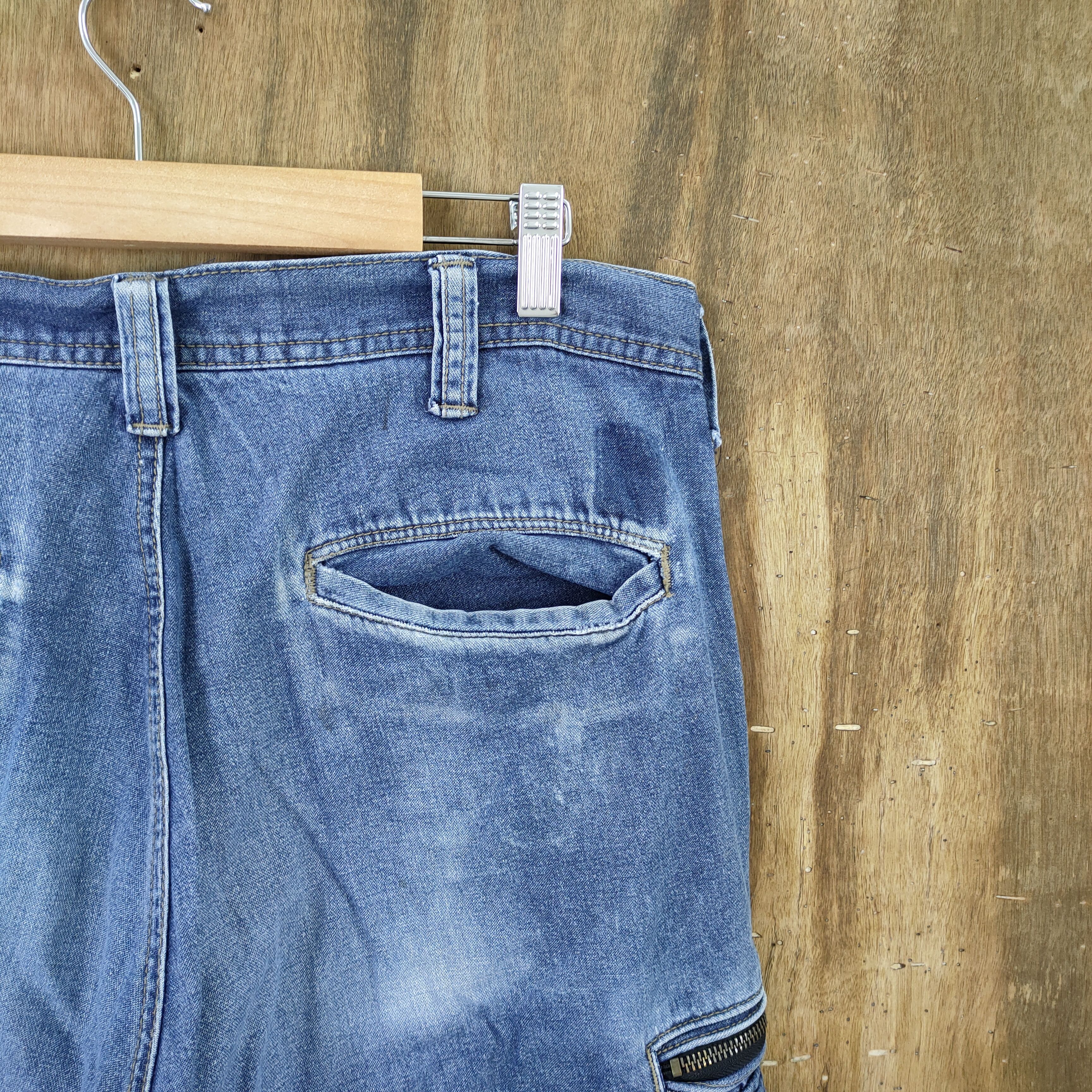 Japanese Brand × StraightFaded × Vintage VINTAGE FADED JEANS DENIM BAGGY CARGO PANTS Size US 32 / EU 48 - 13 Thumbnail