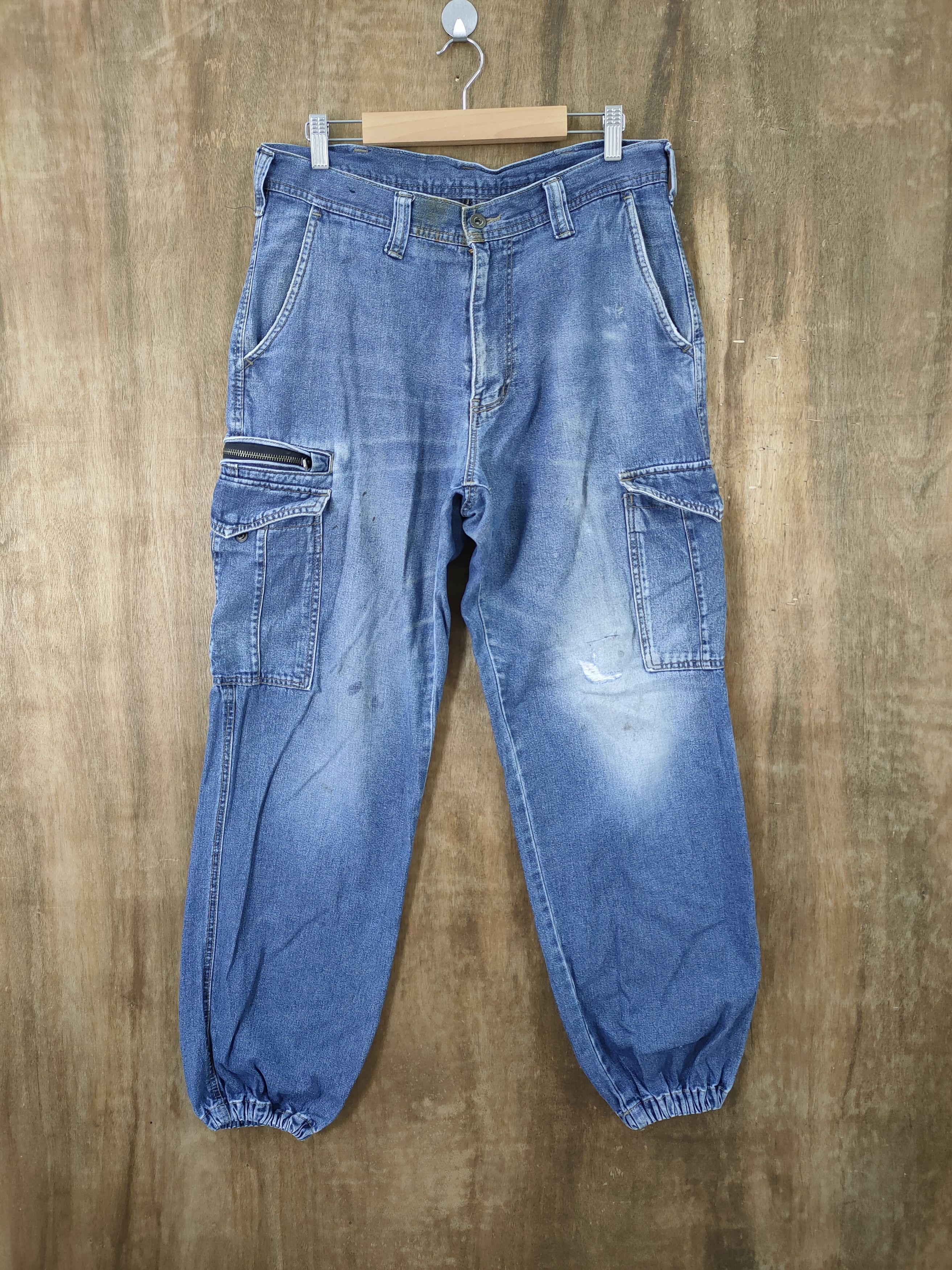 Japanese Brand × StraightFaded × Vintage VINTAGE FADED JEANS DENIM BAGGY CARGO PANTS Size US 32 / EU 48 - 1 Thumbnail