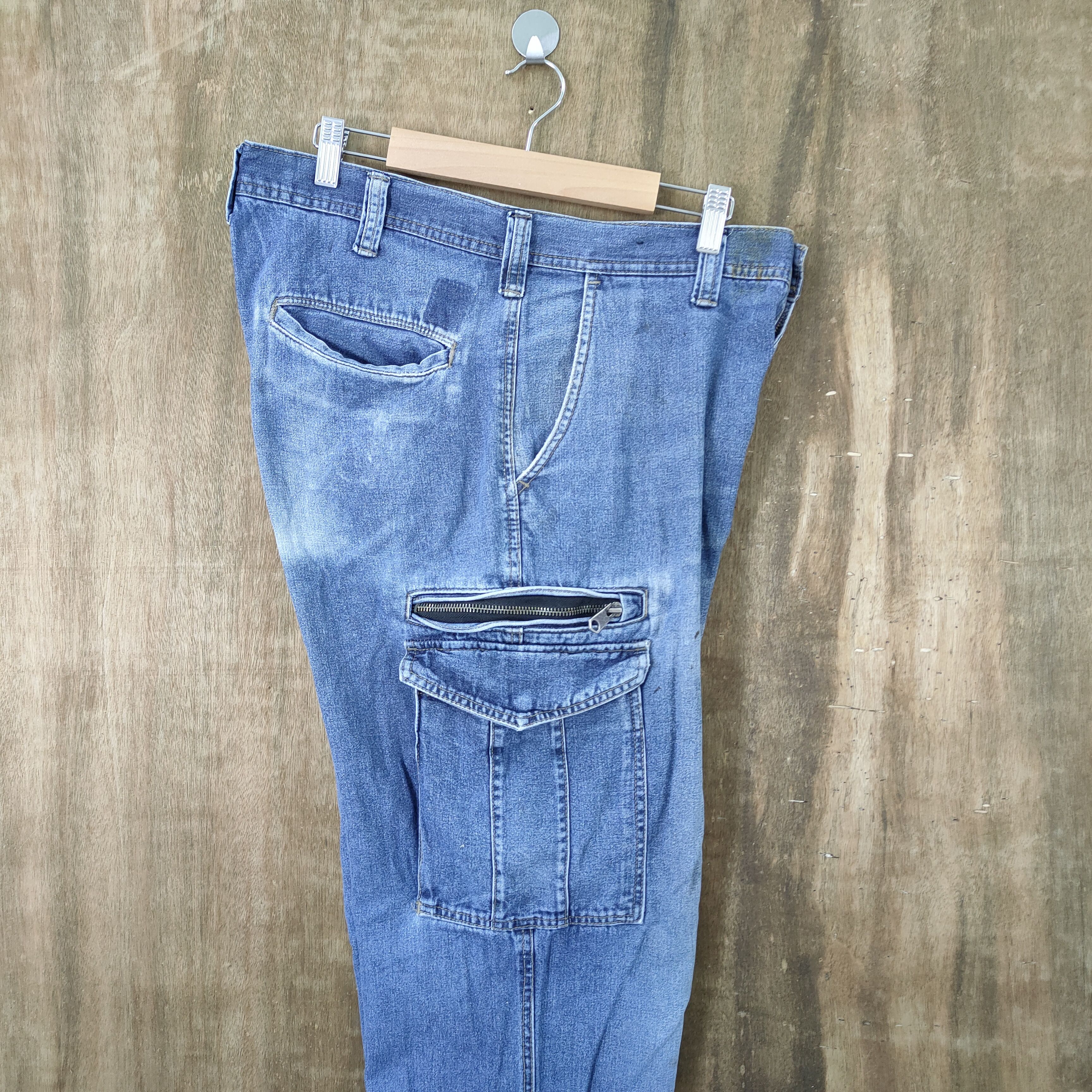 Japanese Brand × StraightFaded × Vintage VINTAGE FADED JEANS DENIM BAGGY CARGO PANTS Size US 32 / EU 48 - 14 Thumbnail