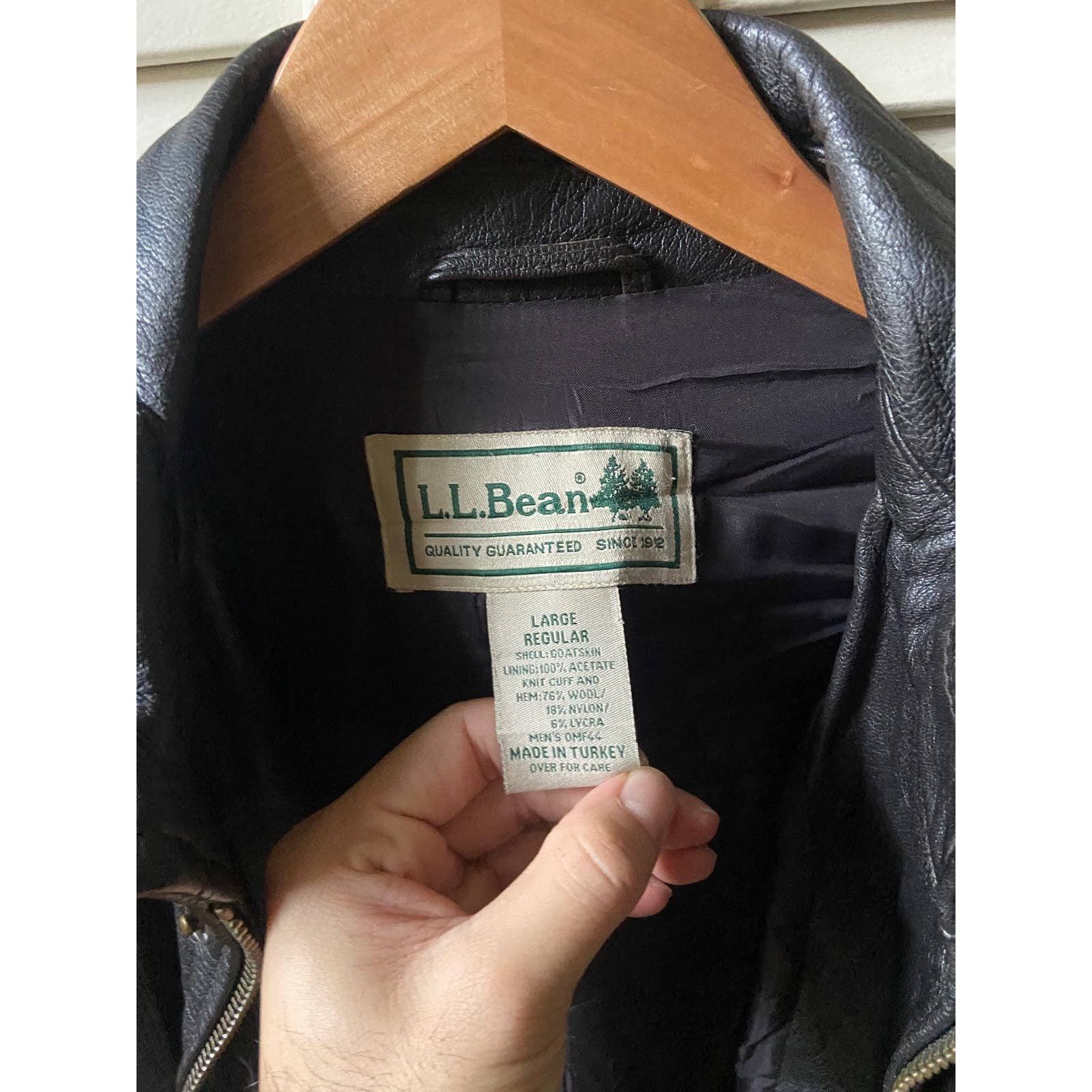 L.L. Bean LL Bean Goatskin Black Leather A-2 Flight Zip Jacket Size L Size US L / EU 52-54 / 3 - 5 Thumbnail