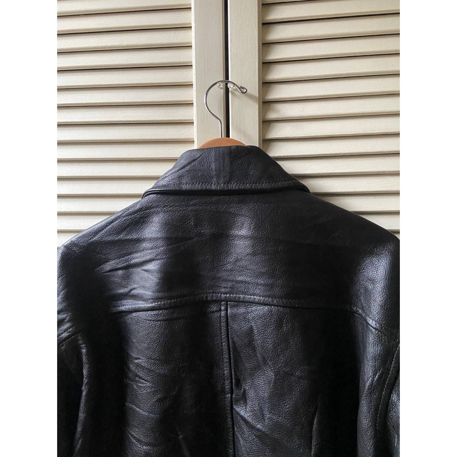 L.L. Bean LL Bean Goatskin Black Leather A-2 Flight Zip Jacket Size L Size US L / EU 52-54 / 3 - 7 Thumbnail