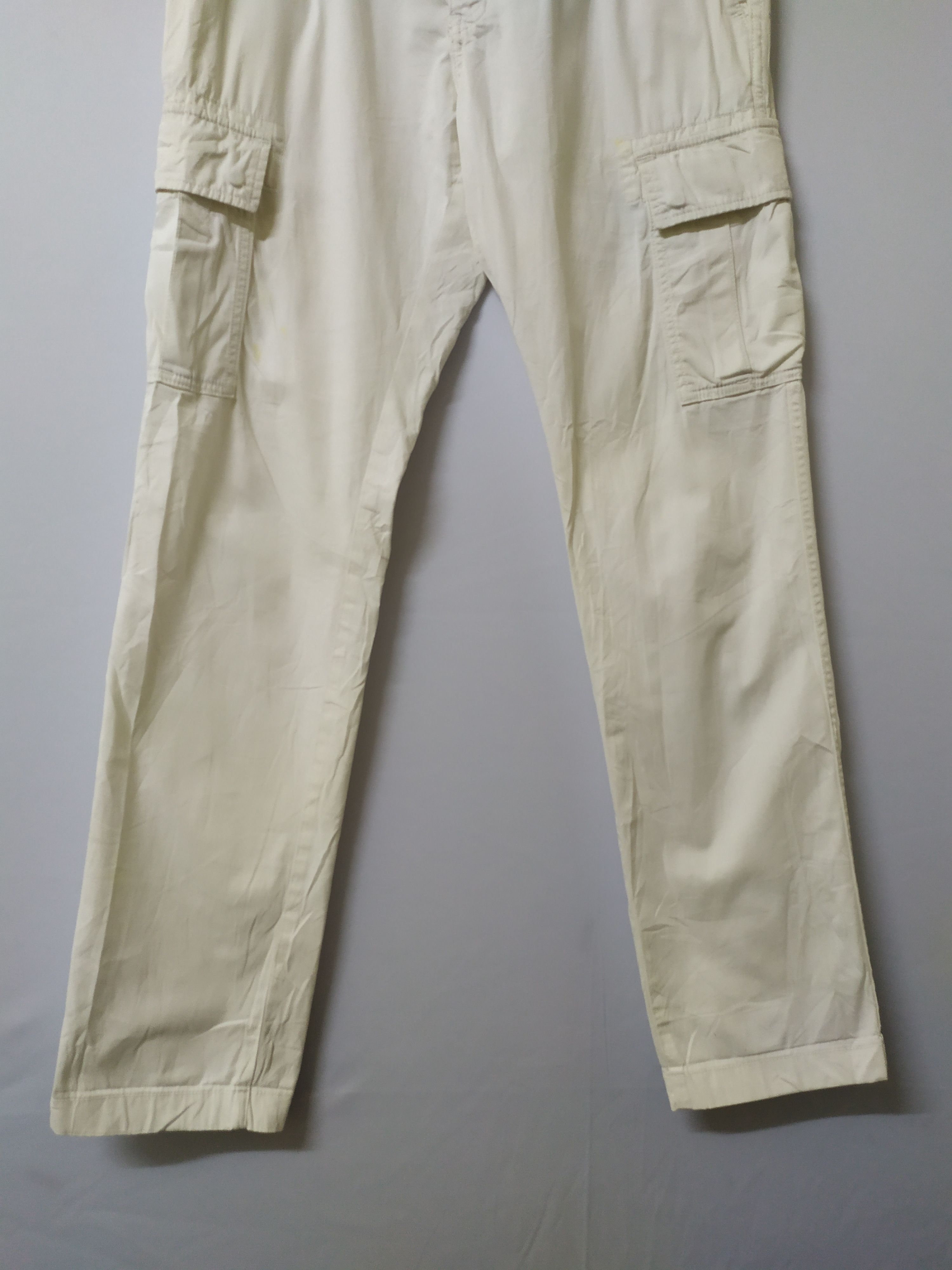 Japanese Brand × White's Boots JAPANESE BRAND FADED WHITE YELLOW CARGO PANTS Size US 34 / EU 50 - 3 Thumbnail