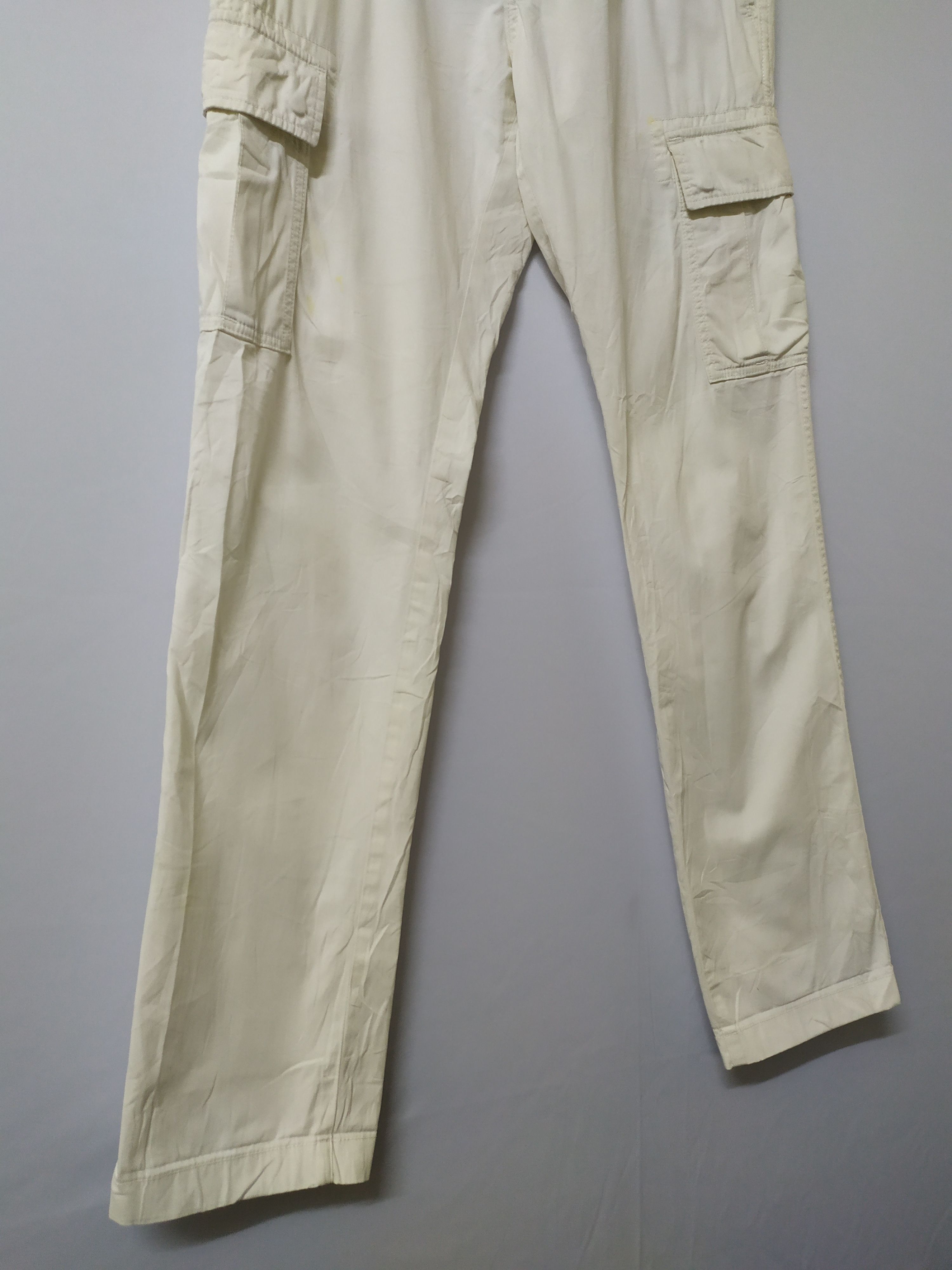 Japanese Brand × White's Boots JAPANESE BRAND FADED WHITE YELLOW CARGO PANTS Size US 34 / EU 50 - 4 Thumbnail