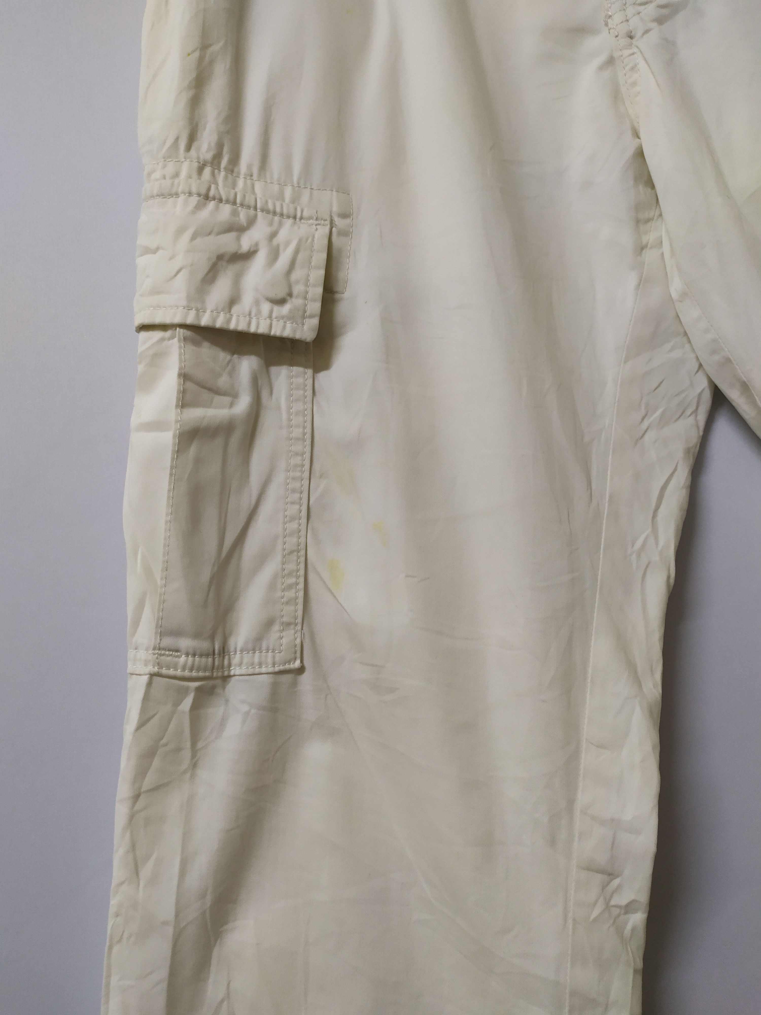 Japanese Brand × White's Boots JAPANESE BRAND FADED WHITE YELLOW CARGO PANTS Size US 34 / EU 50 - 6 Thumbnail