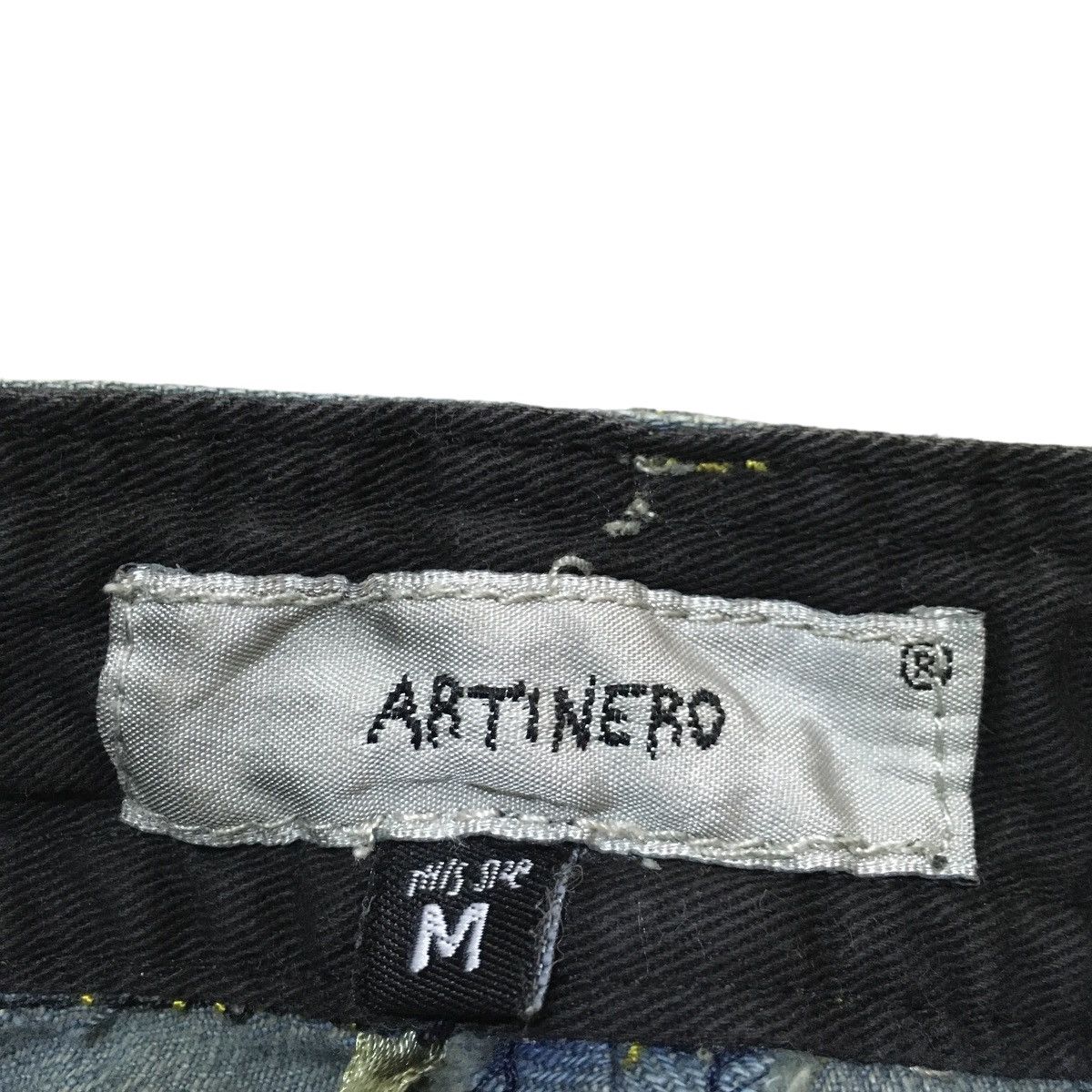 14th Addiction Rare Design Vintage Artinero Waxed Distressed Jeans 1990s Size US 30 / EU 46 - 7 Thumbnail
