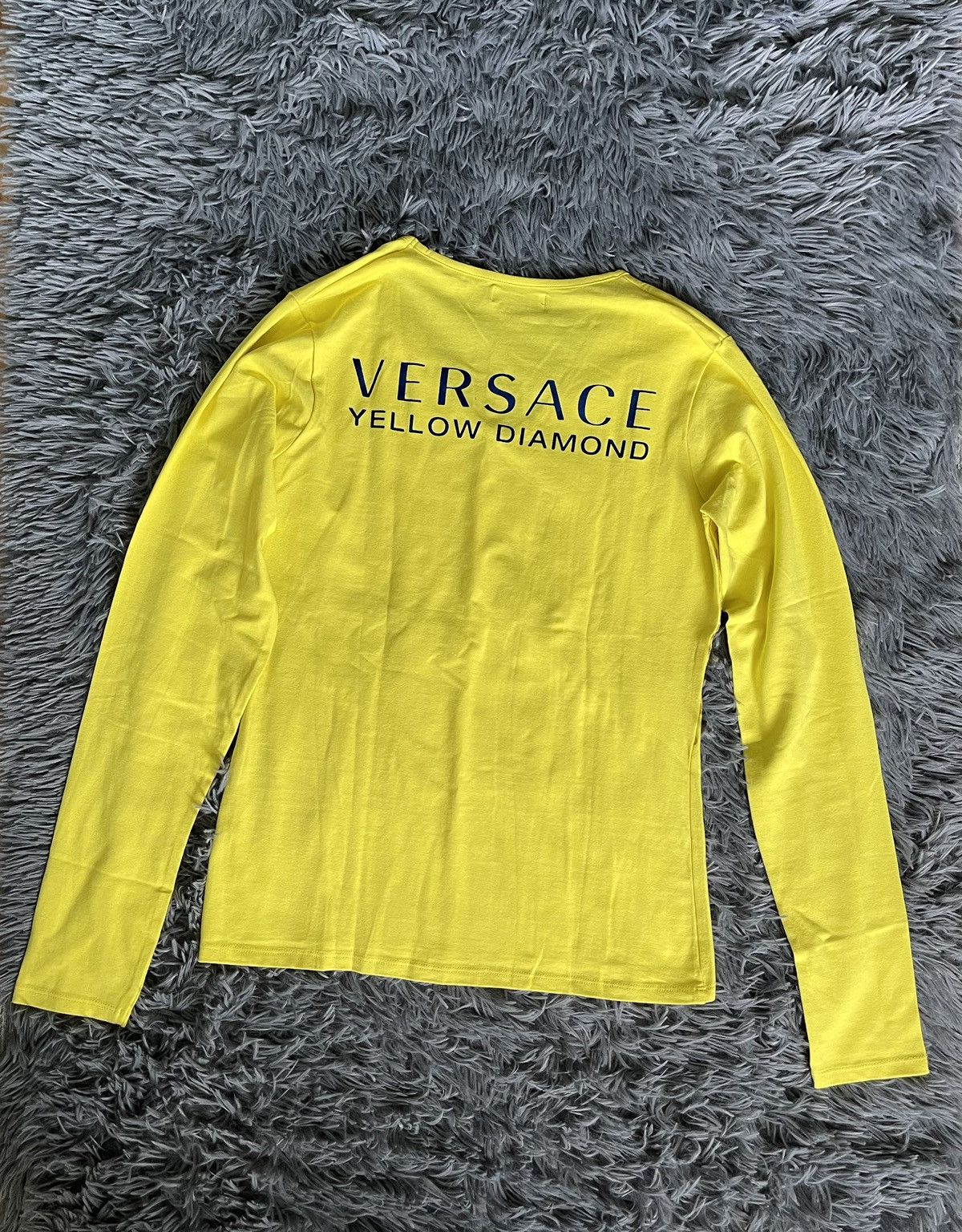 Versace Parfums line yellow diamond Y2K vintage longsleeve