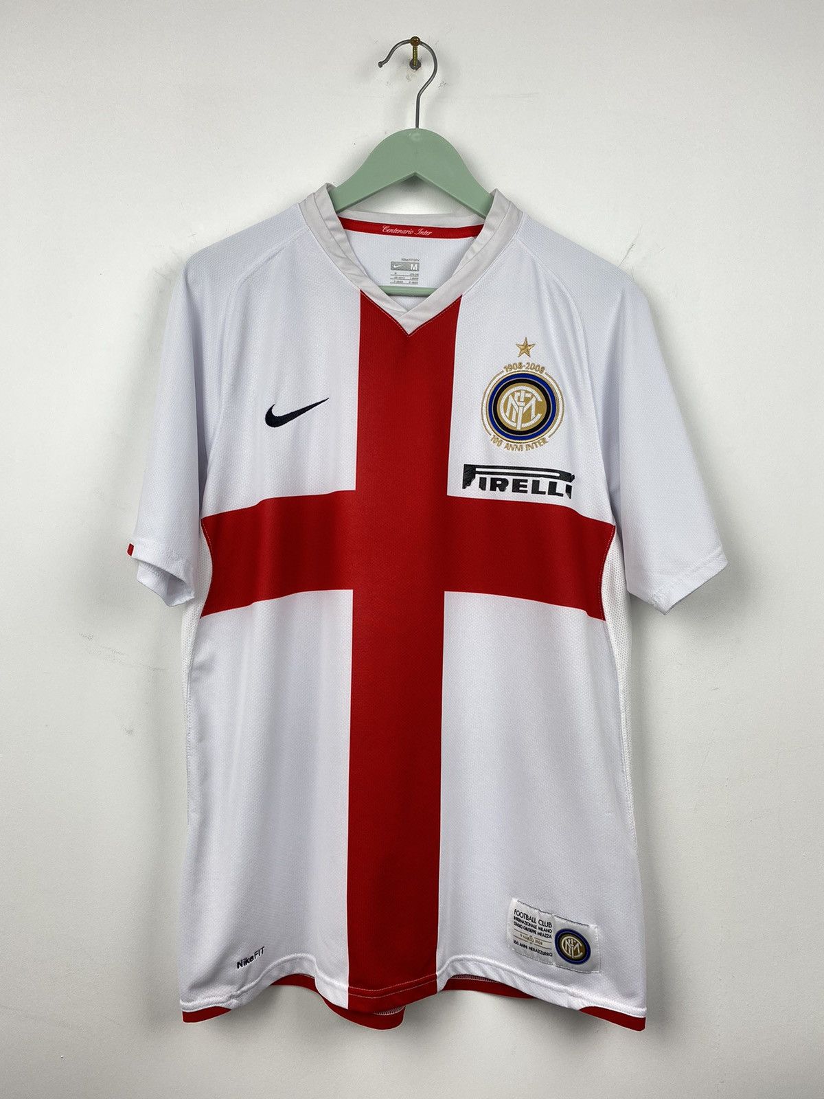 image of Inter Milan 2007 2008 Nike Football Shirt Jersey Psg Roma in White, Men's (Size Medium)