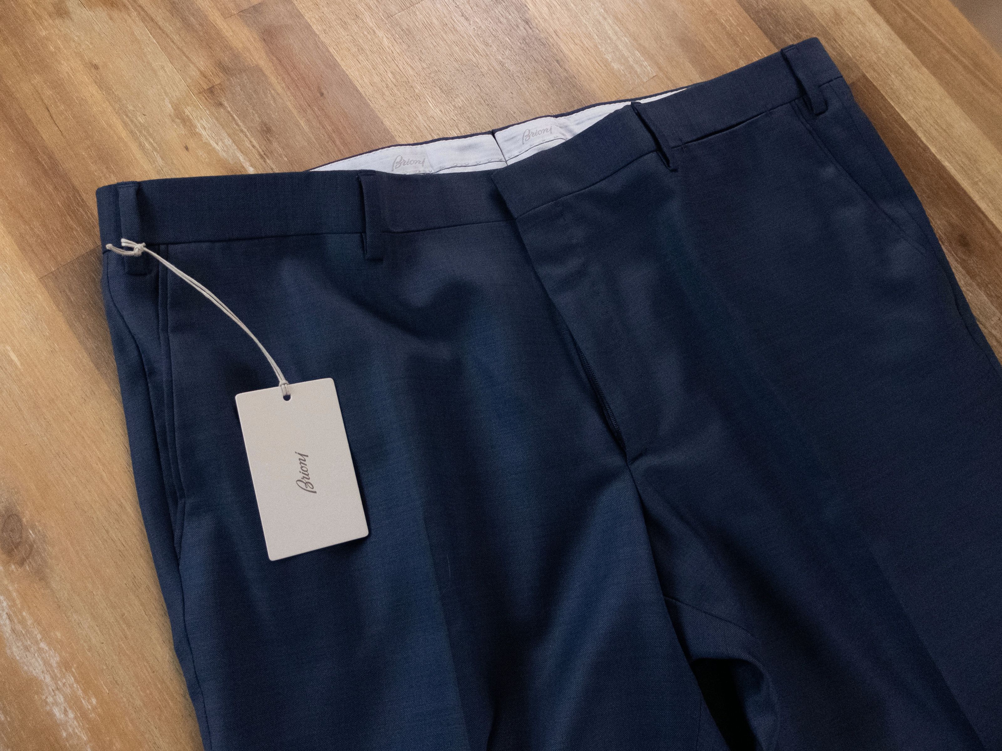 Brioni BRIONI blue flat front wool dress pants trousers 40 US 56 IT Size US 40 / EU 56 - 2 Thumbnail