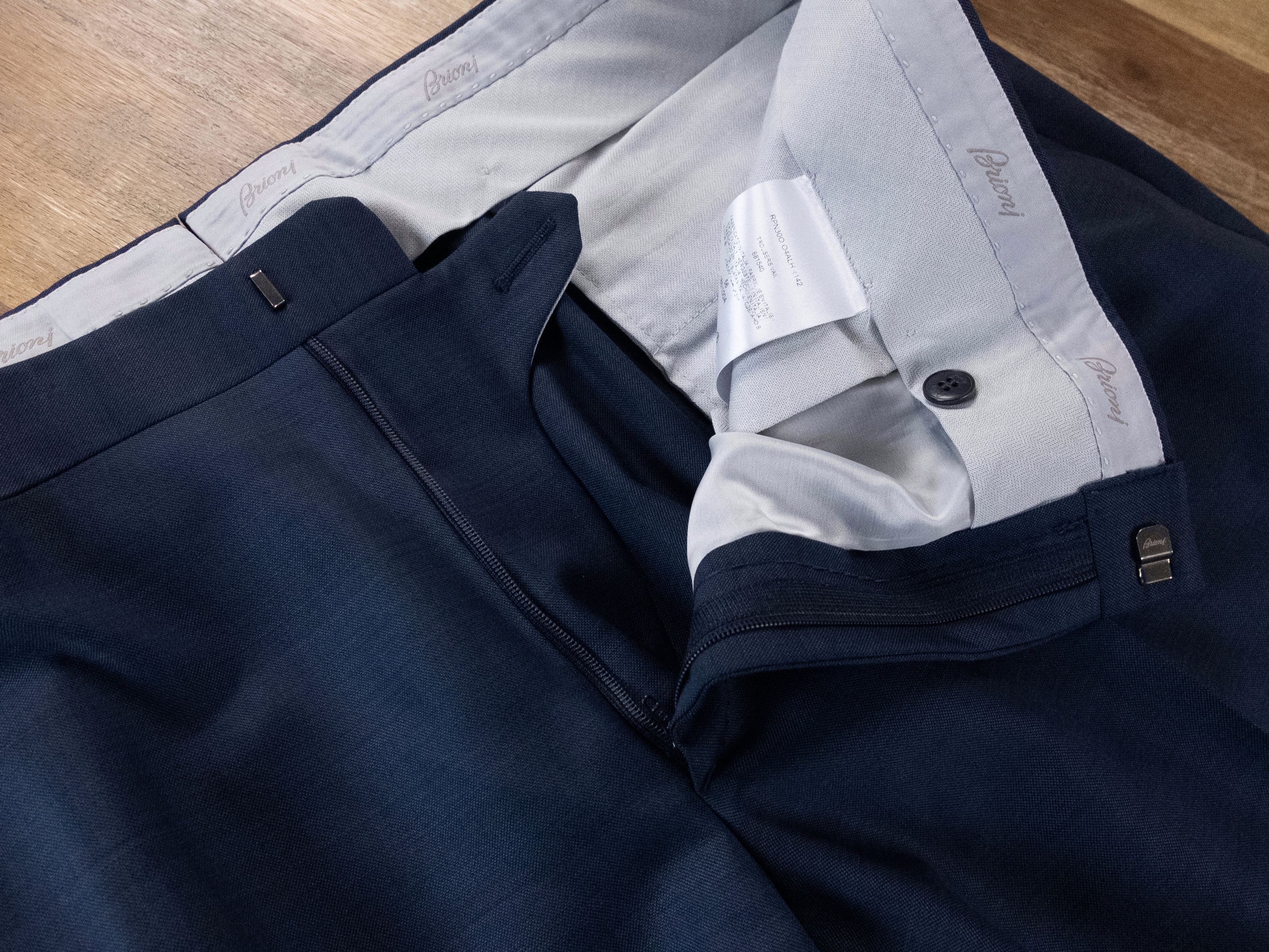 Brioni BRIONI blue flat front wool dress pants trousers 40 US 56 IT Size US 40 / EU 56 - 4 Thumbnail