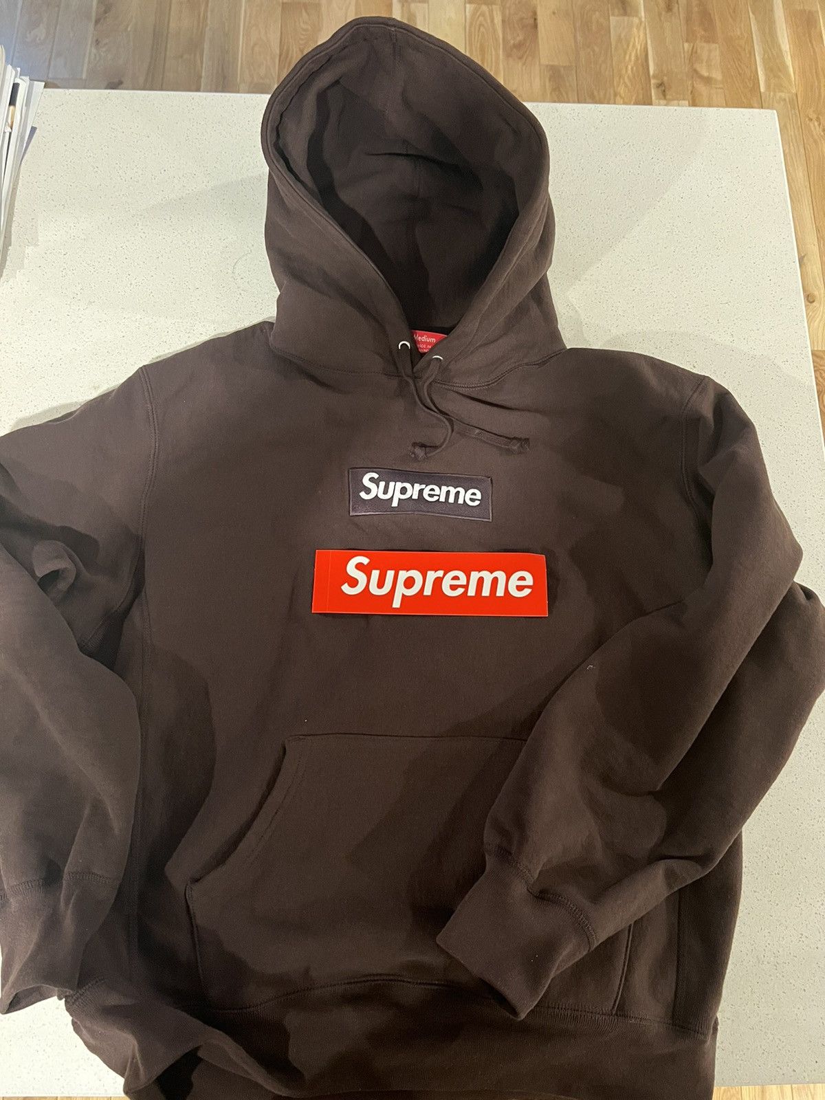 Supreme Box Logo Hoodie Dark Brown FW21 Medium