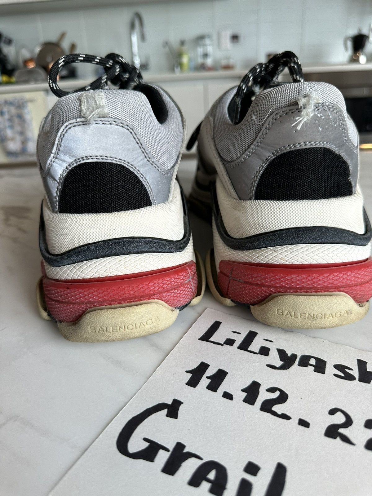 Balenciaga Balenciaga Triple S Sneakers ‘Silver’ Size US 12 / EU 45 - 6 Thumbnail