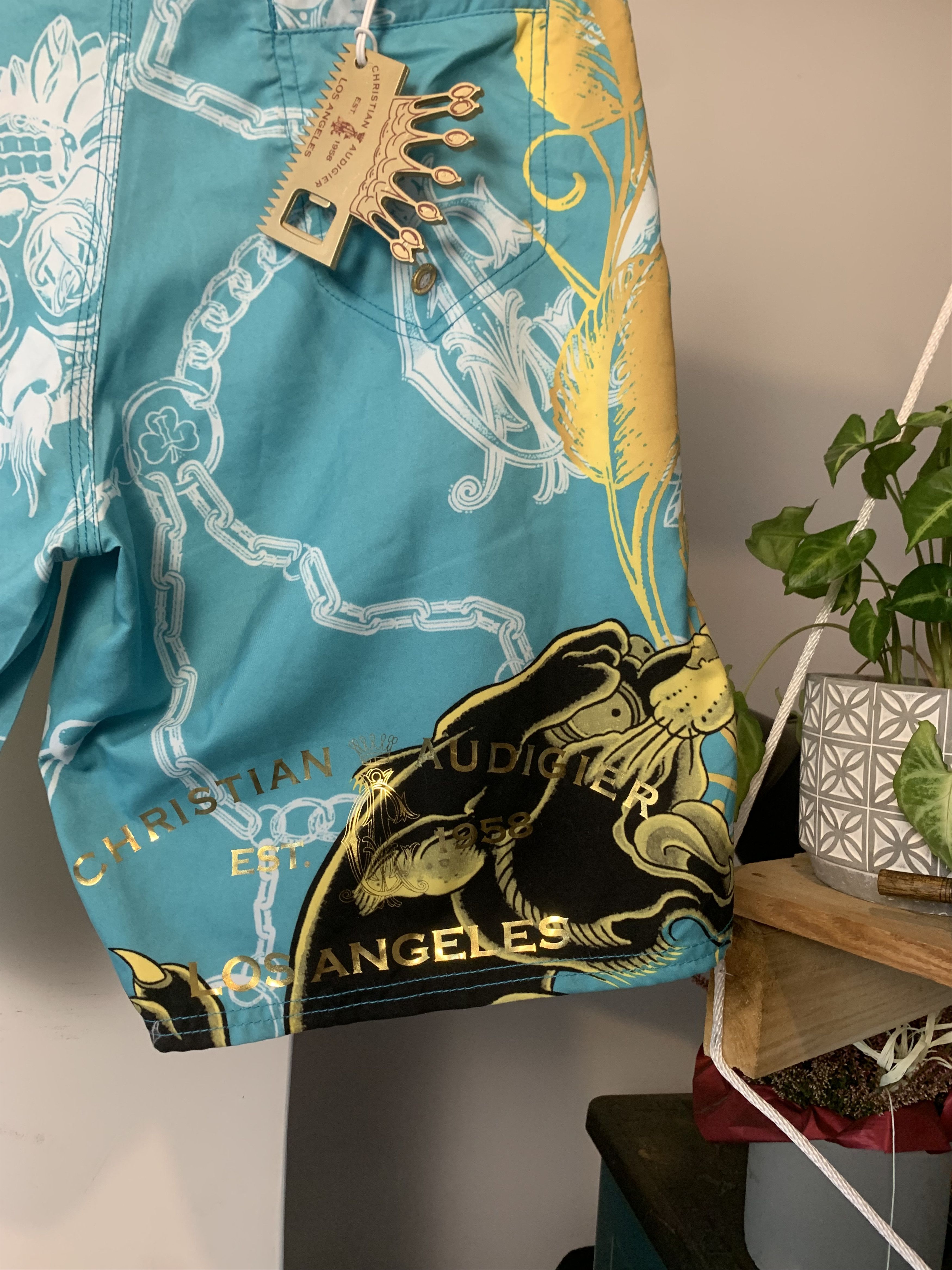 Christian Audigier × Ed Hardy × Vintage 🍺 Ed Hardy Beach Swimming Shorts Extra Bonus Beer Opener🍺 Size US 31 - 11 Thumbnail