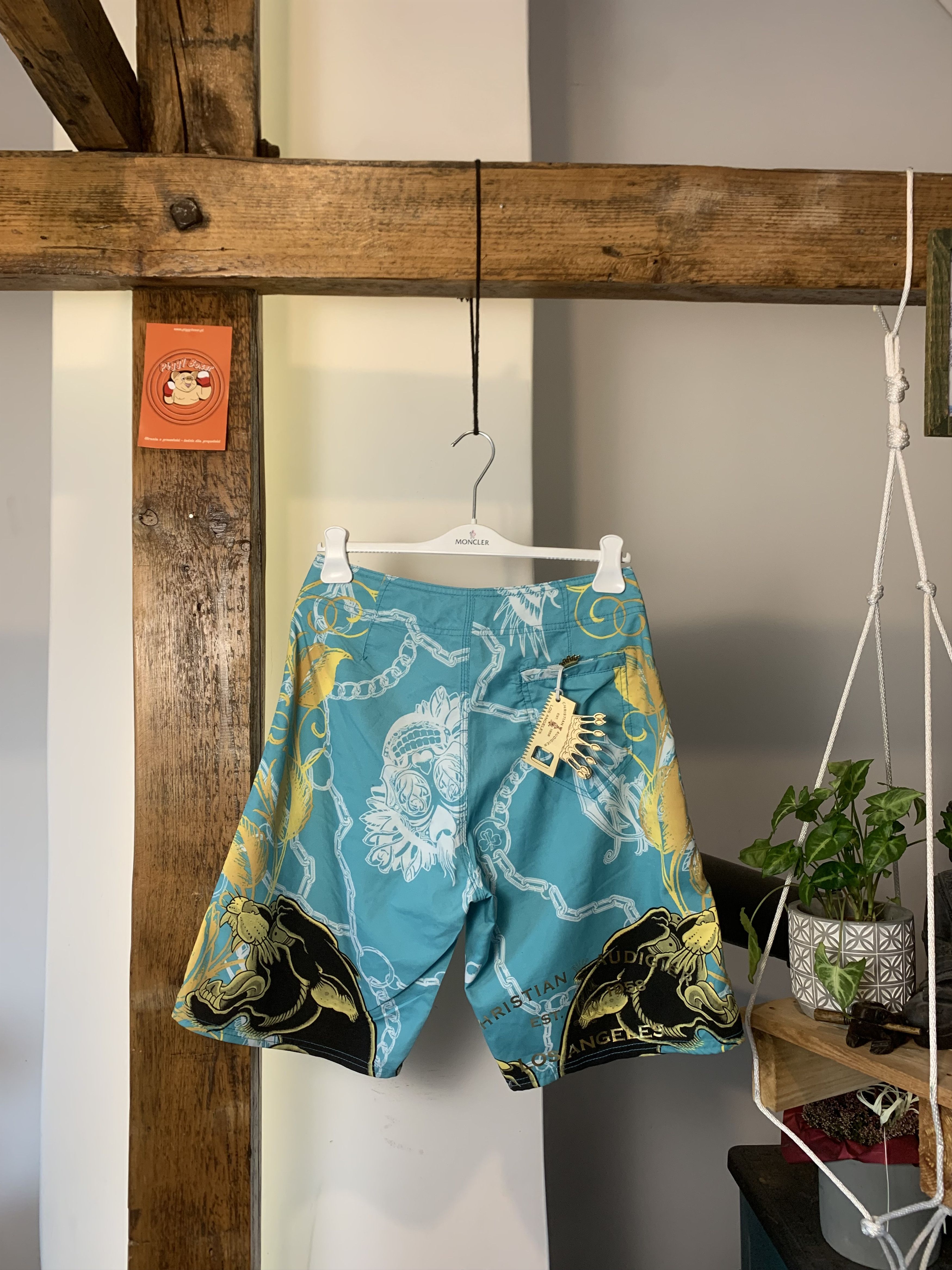 Christian Audigier × Ed Hardy × Vintage 🍺 Ed Hardy Beach Swimming Shorts Extra Bonus Beer Opener🍺 Size US 31 - 2 Thumbnail