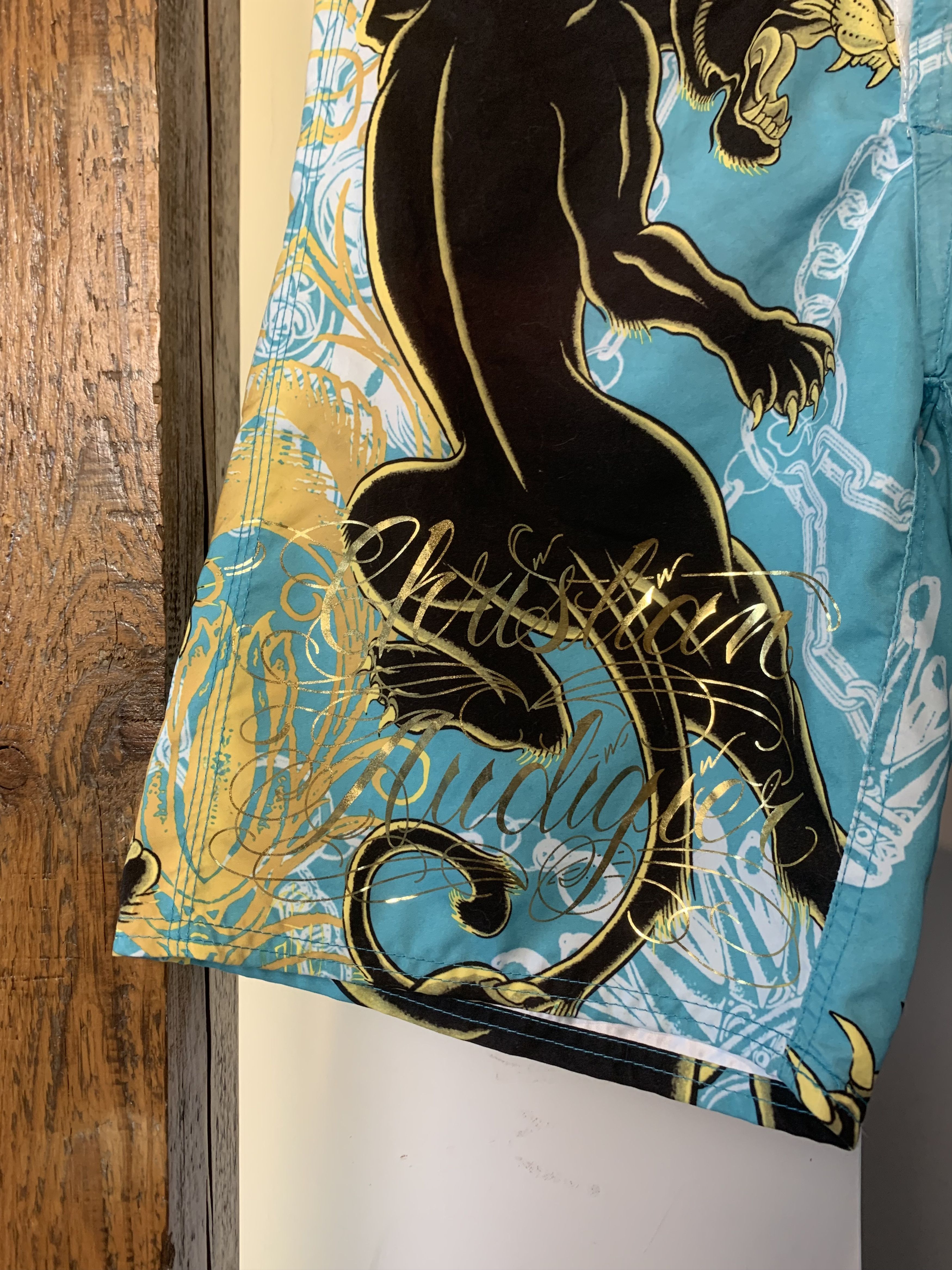 Christian Audigier × Ed Hardy × Vintage 🍺 Ed Hardy Beach Swimming Shorts Extra Bonus Beer Opener🍺 Size US 31 - 6 Thumbnail