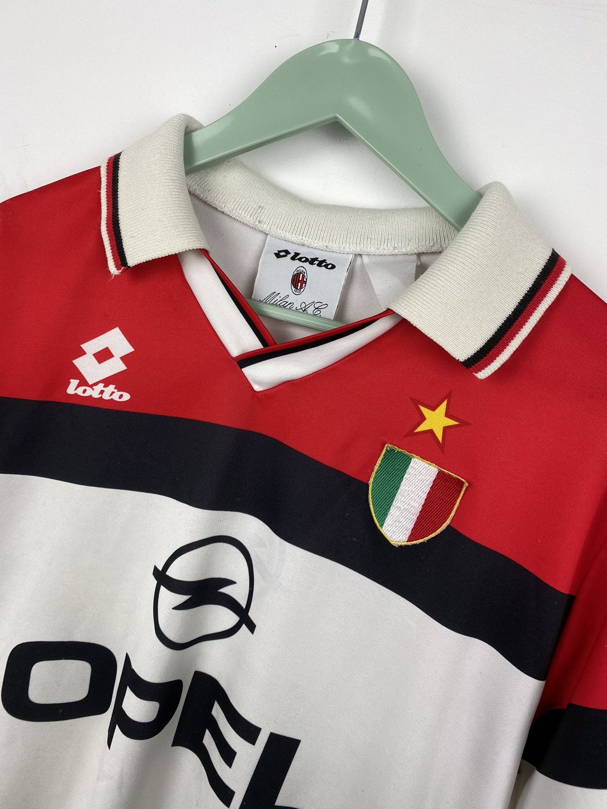 Lotto Sport Vintage AS Milan 1994 1995 Lotto Football Jersey PSG Roma Size US S / EU 44-46 / 1 - 2 Thumbnail