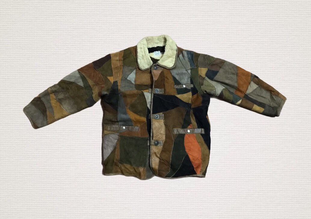 Japanese Brand Vintage patchwork sherpa leather jacket Size US M / EU 48-50 / 2 - 8 Thumbnail
