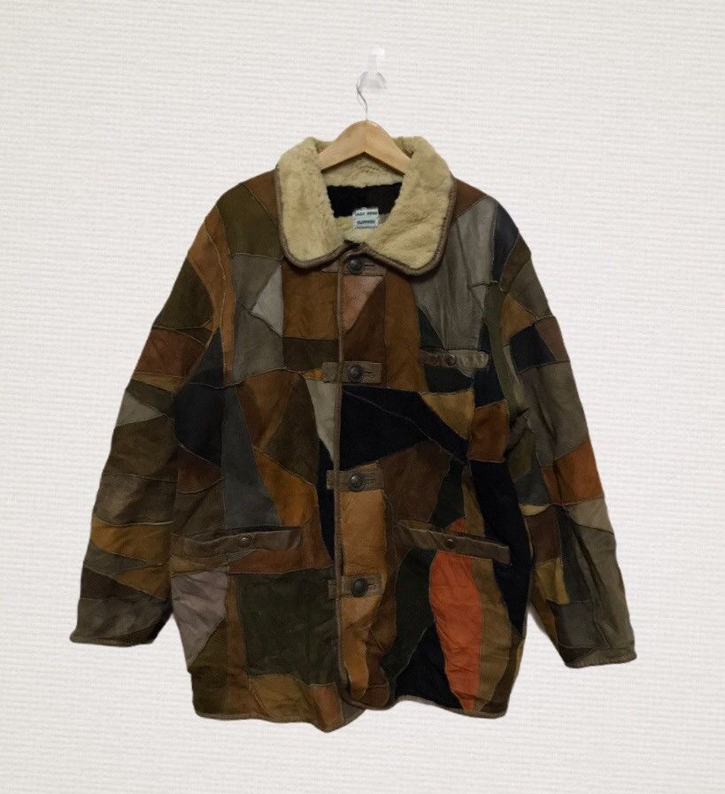 Japanese Brand Vintage patchwork sherpa leather jacket Size US M / EU 48-50 / 2 - 1 Thumbnail