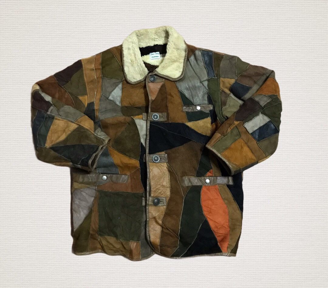 Japanese Brand Vintage patchwork sherpa leather jacket Size US M / EU 48-50 / 2 - 4 Thumbnail