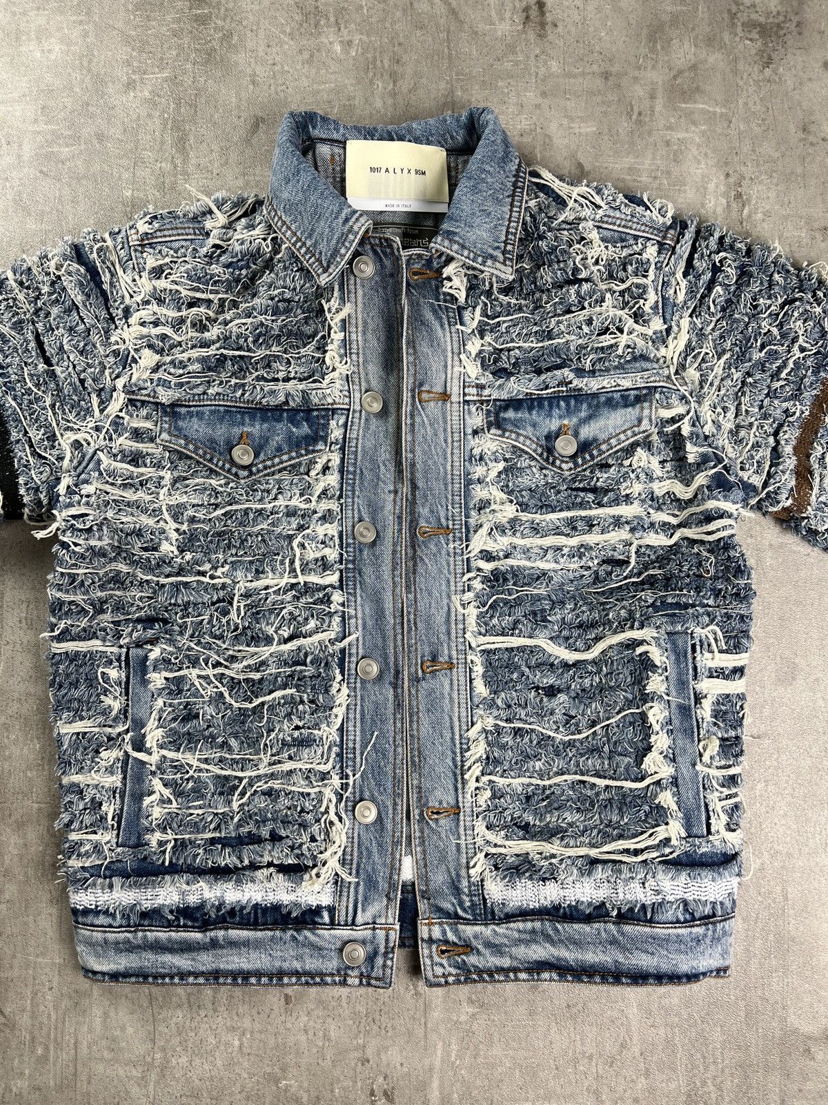1017 ALYX 9SM × Blackmeans 1017 ALYX 9SM BLACKMEANS Shredded Denim Distressed Jacket Size US S / EU 44-46 / 1 - 8 Thumbnail