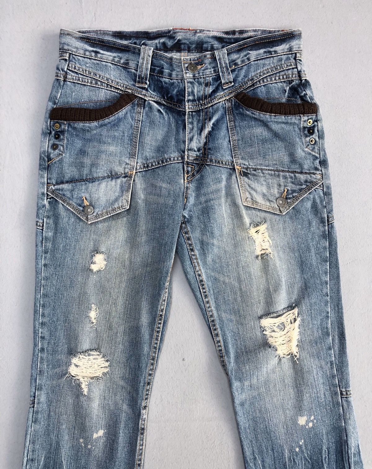Japanese Brand PPFM Distress Denim Pants Size US 32 / EU 48 - 1 Thumbnail
