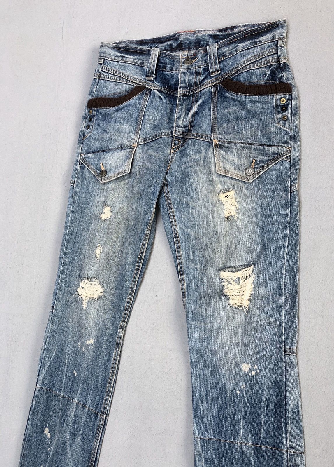 Japanese Brand PPFM Distress Denim Pants Size US 32 / EU 48 - 4 Thumbnail