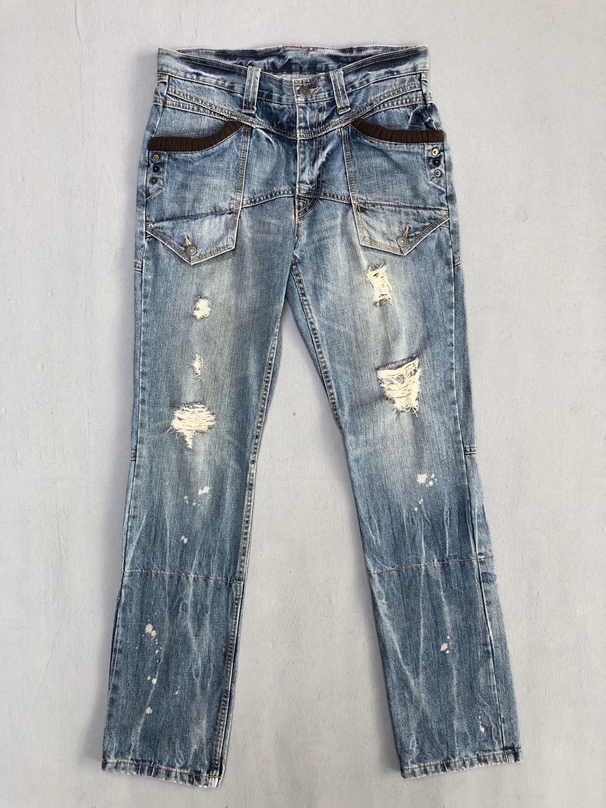 Japanese Brand PPFM Distress Denim Pants Size US 32 / EU 48 - 2 Thumbnail