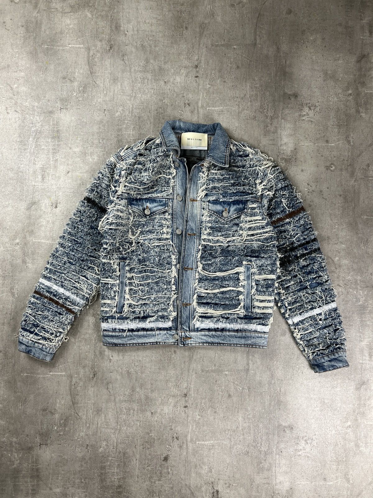 1017 ALYX 9SM × Blackmeans 1017 ALYX 9SM BLACKMEANS Shredded Denim Distressed Jacket Size US M / EU 48-50 / 2 - 6 Thumbnail