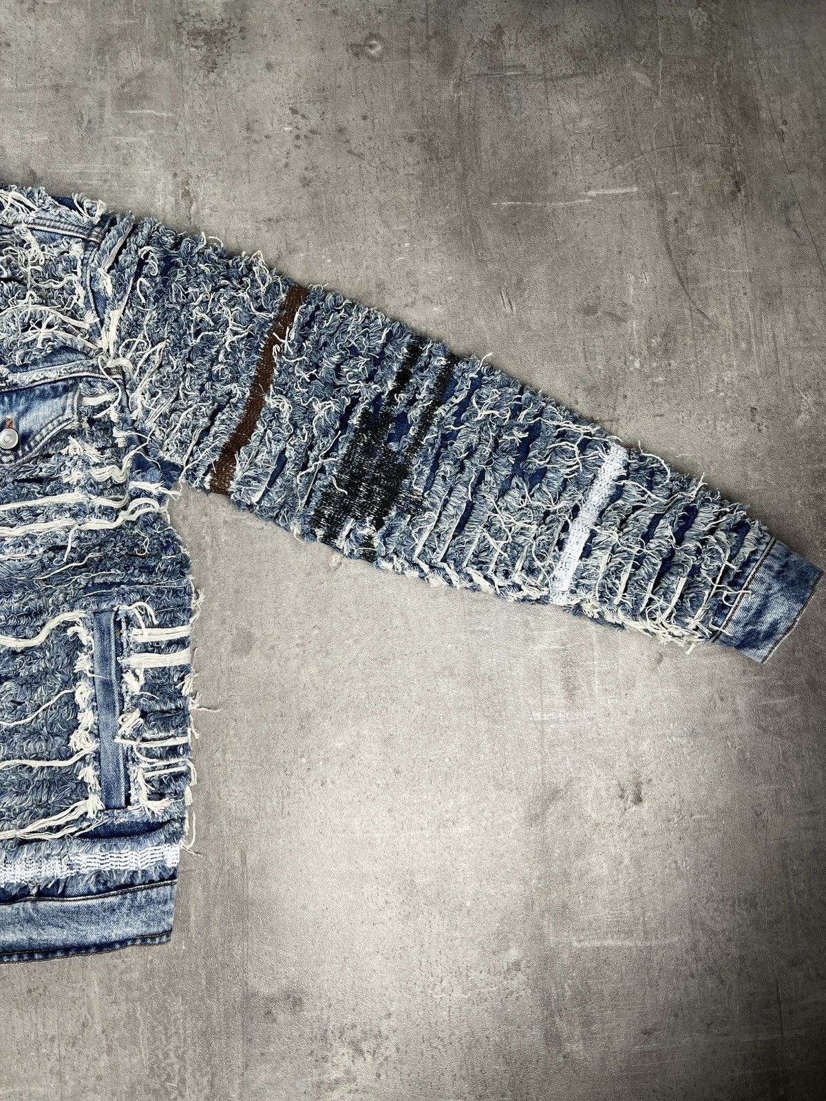 1017 ALYX 9SM × Blackmeans 1017 ALYX 9SM BLACKMEANS Shredded Denim Distressed Jacket Size US M / EU 48-50 / 2 - 10 Thumbnail