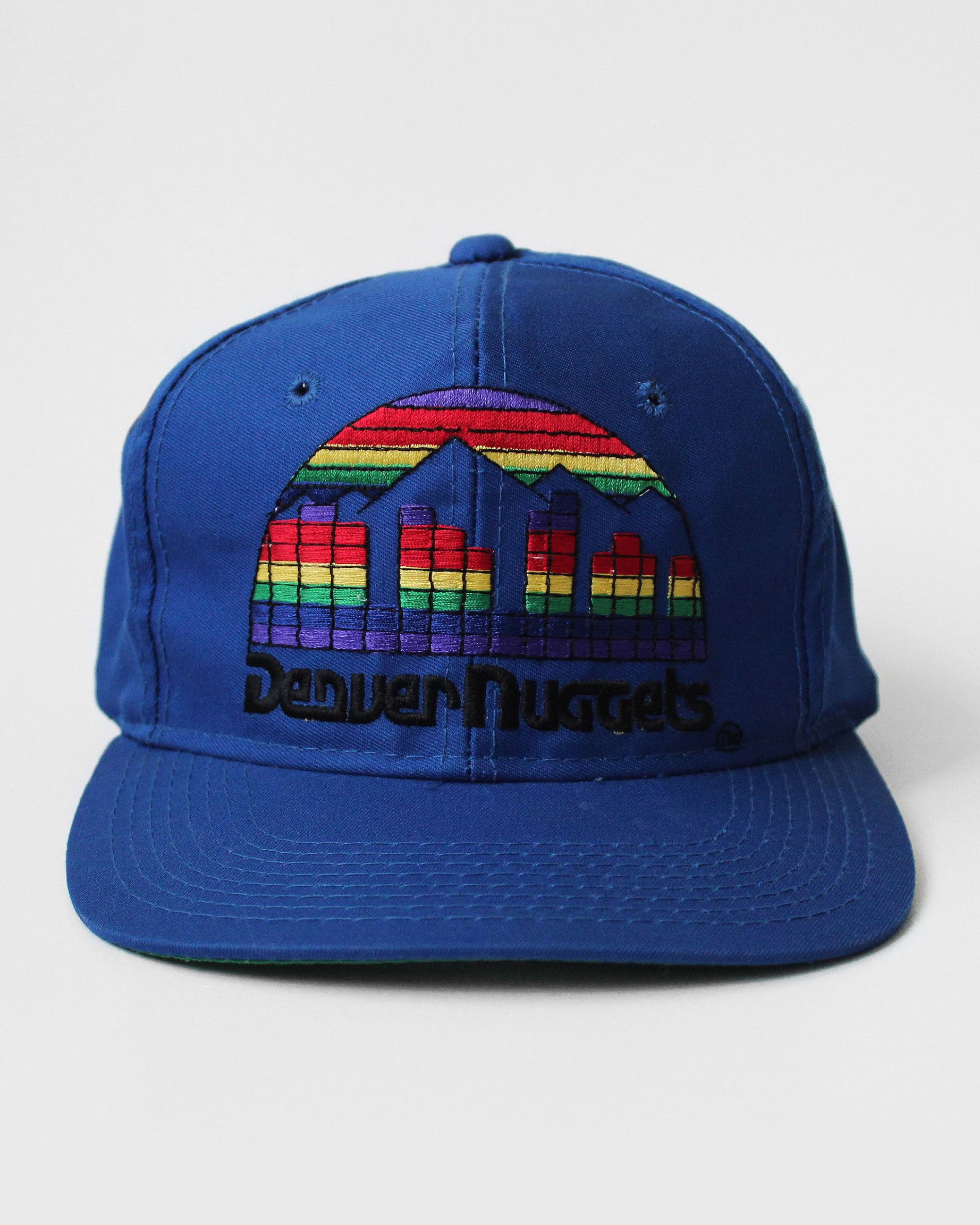 image of Nba Nos 90's Vintage Denver Nuggets Skyline Cap Snapback Hat OG in Black/Rainbow, Men's