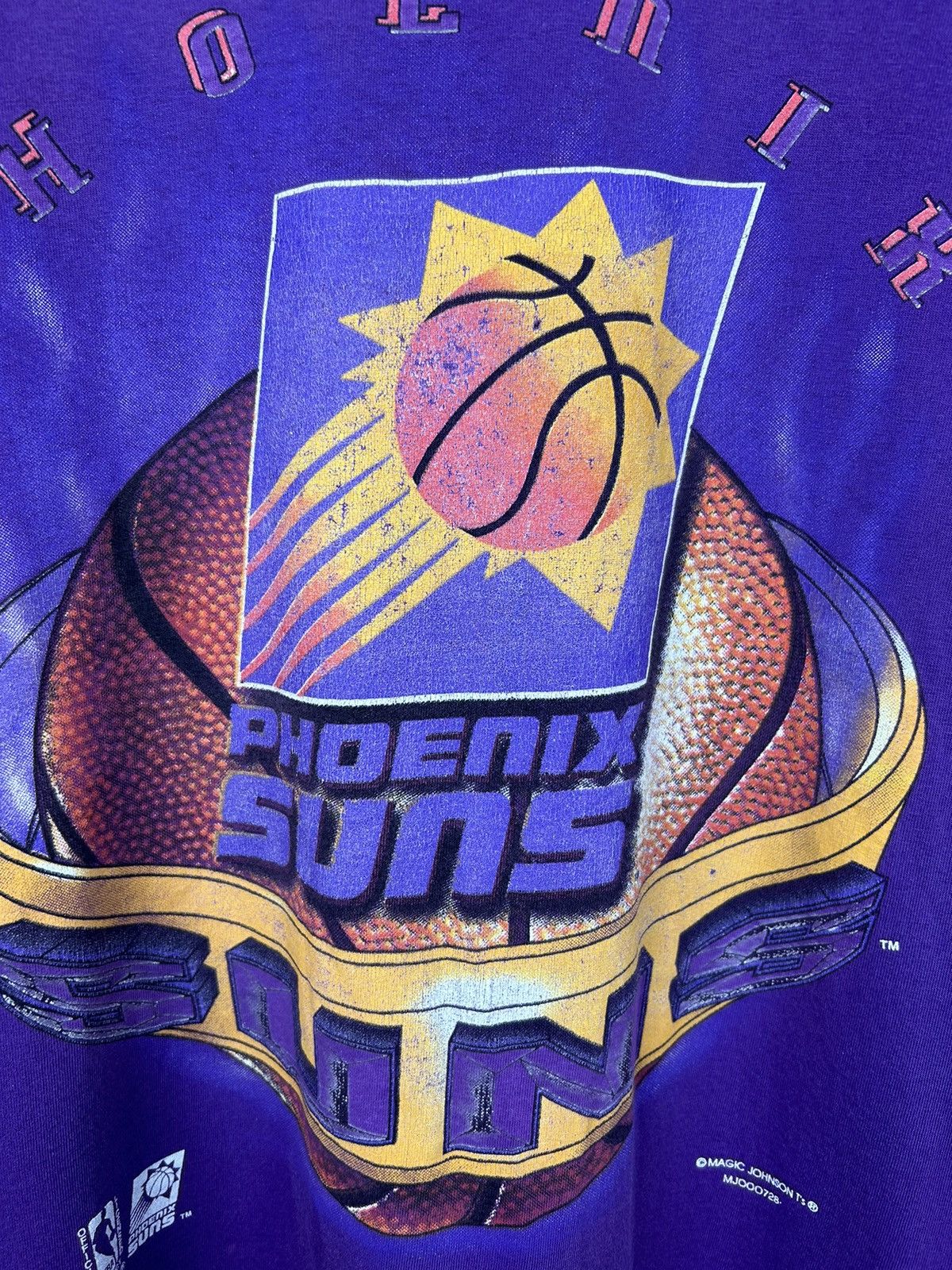NBA Vintage 90s Phoenix Suns NBA Team T Shirt Size US XL / EU 56 / 4 - 4 Thumbnail