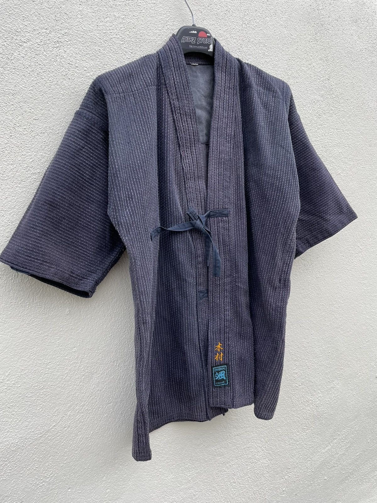 Japanese Brand Kimono Sashiko Boro Stitching faded Japan Samurai Size US M / EU 48-50 / 2 - 2 Thumbnail