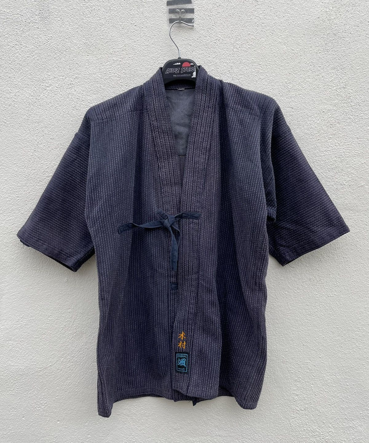 Japanese Brand Kimono Sashiko Boro Stitching faded Japan Samurai Size US M / EU 48-50 / 2 - 1 Thumbnail