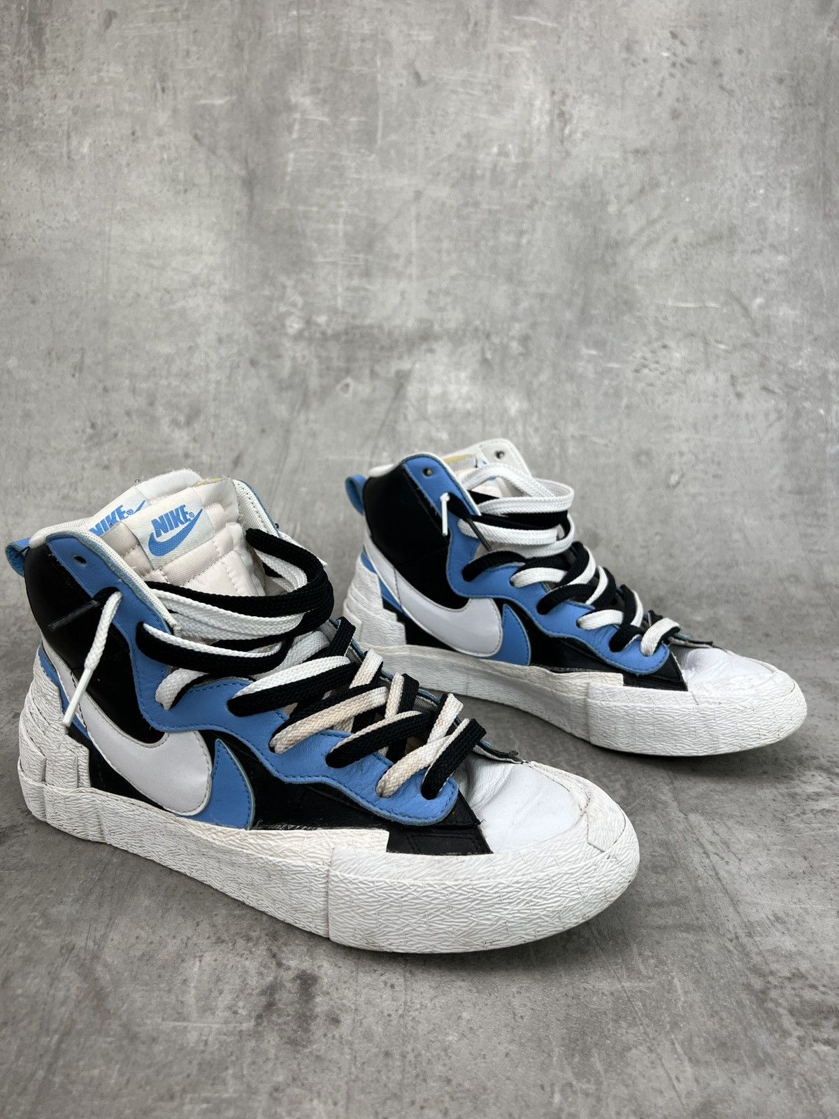 Nike NIKE x SACAI Blazer Mid White Black Legend Blue | Grailed