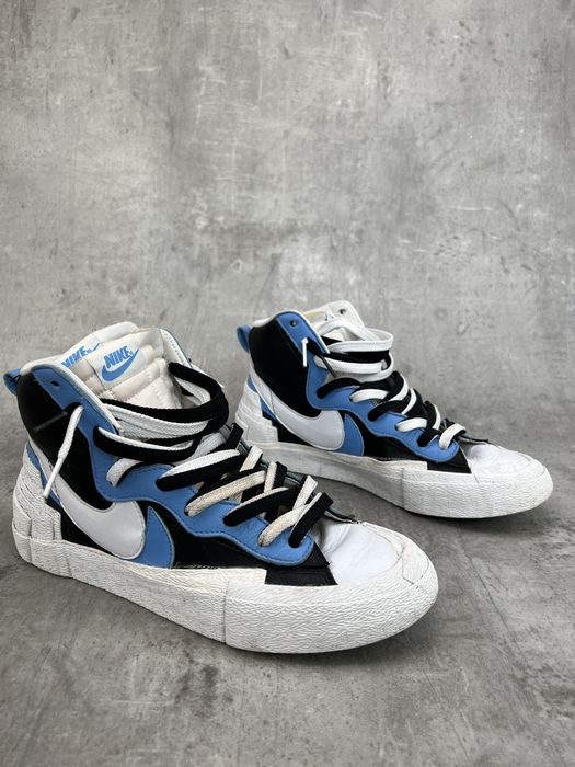 Nike blazer mid sacai store white black legend blue