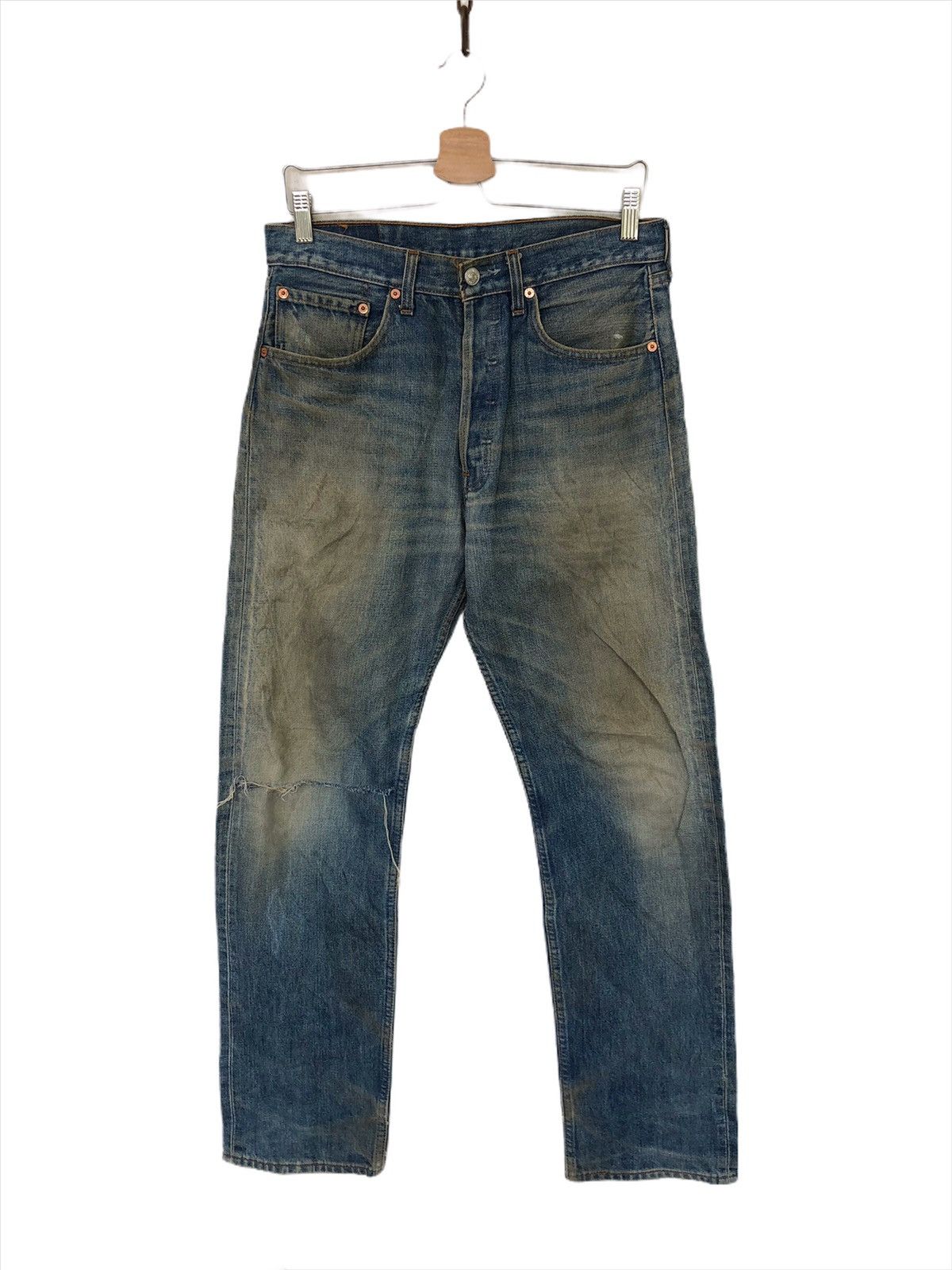 Levi's Vintage Clothing 90s Levi's 501 Stone Wash Faded Kurt Cobain Denim Size US 30 / EU 46 - 1 Thumbnail