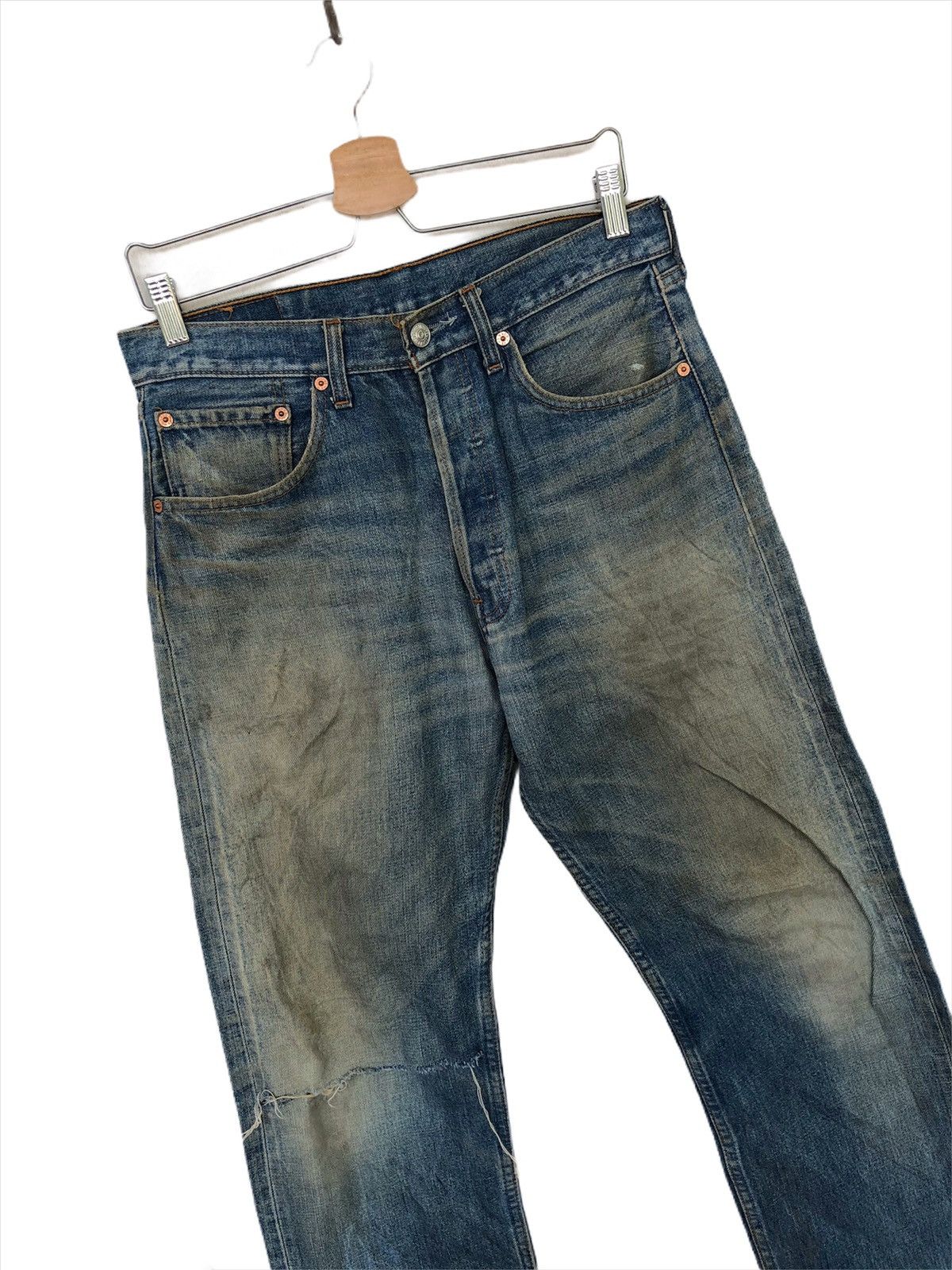Levi's Vintage Clothing 90s Levi's 501 Stone Wash Faded Kurt Cobain Denim Size US 30 / EU 46 - 2 Thumbnail
