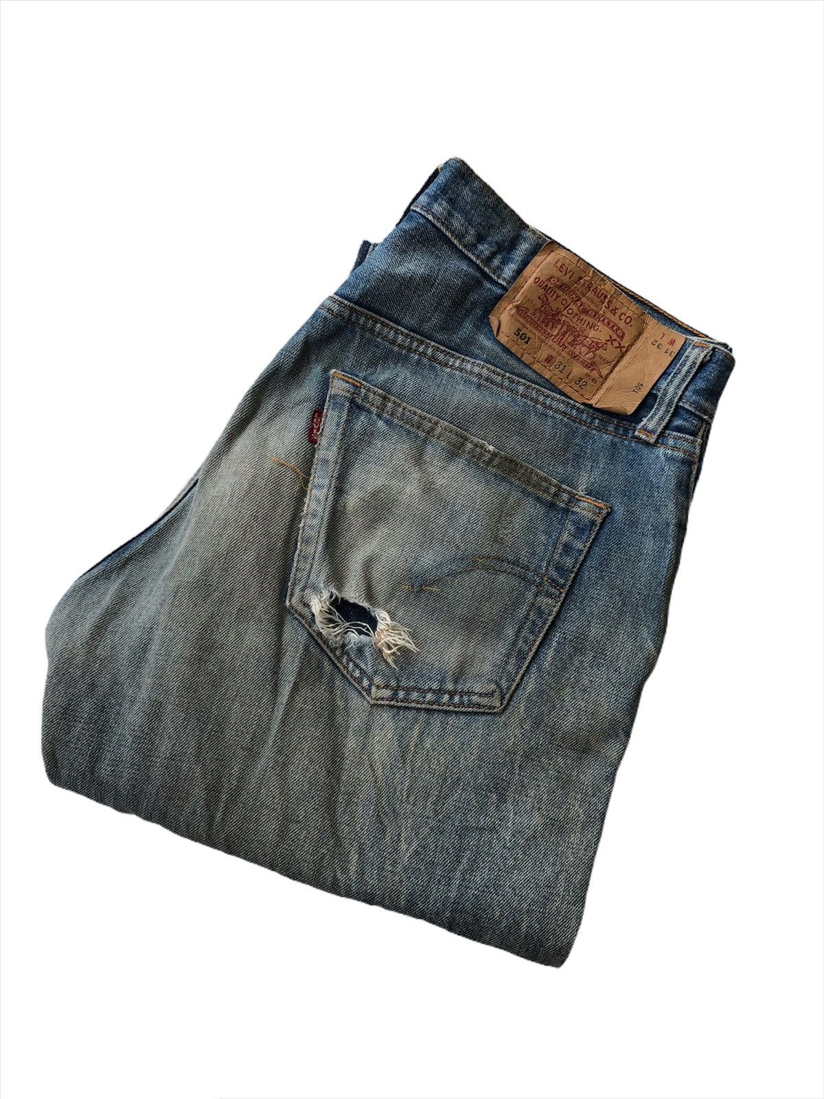 Levi's Vintage Clothing 90s Levi's 501 Stone Wash Faded Kurt Cobain Denim Size US 30 / EU 46 - 7 Thumbnail
